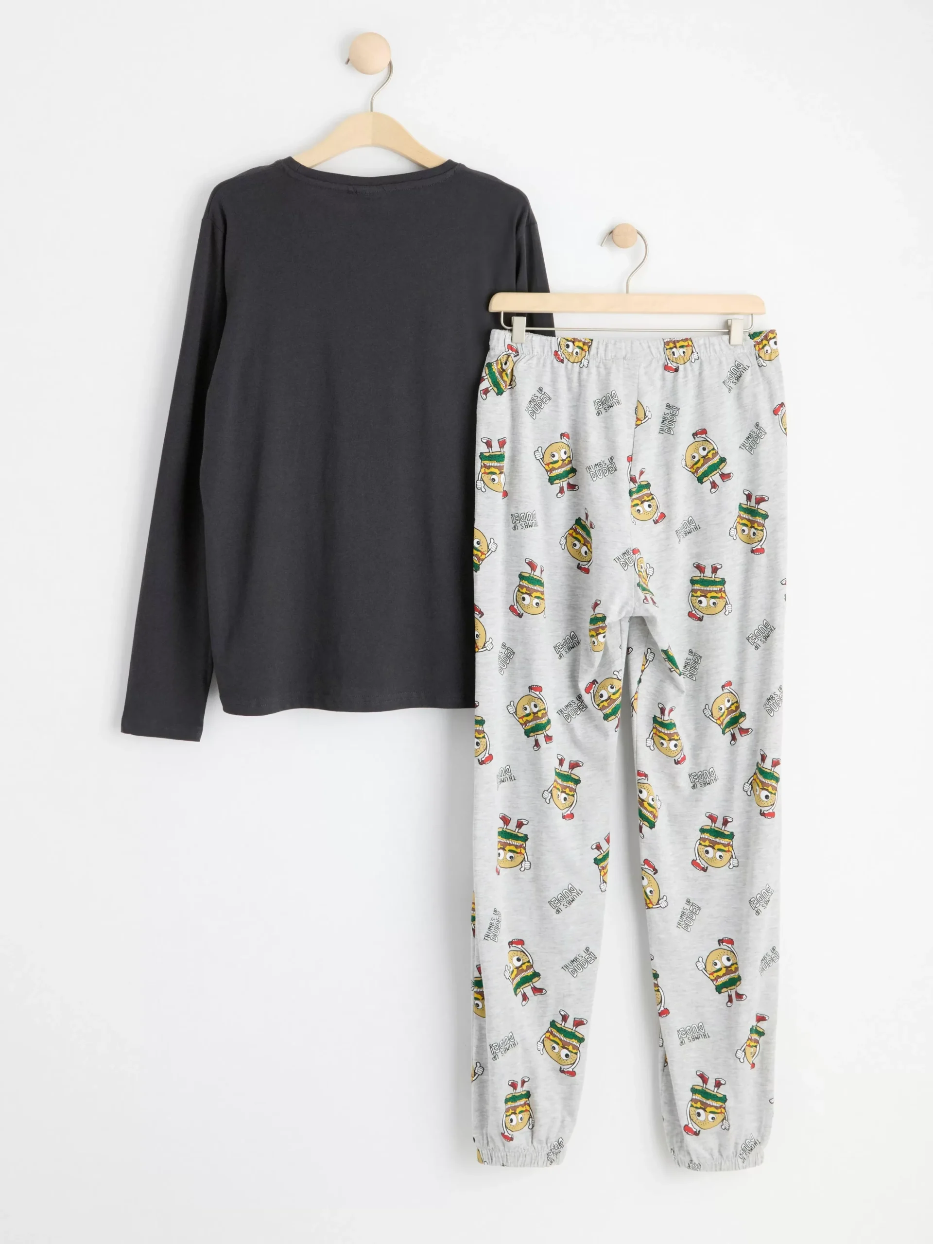 Nattplagg>Lindex Pyjamasset Med Hamburgare Black