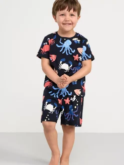Nattplagg>Lindex Pyjamasset Med Havsdjur Dark Navy