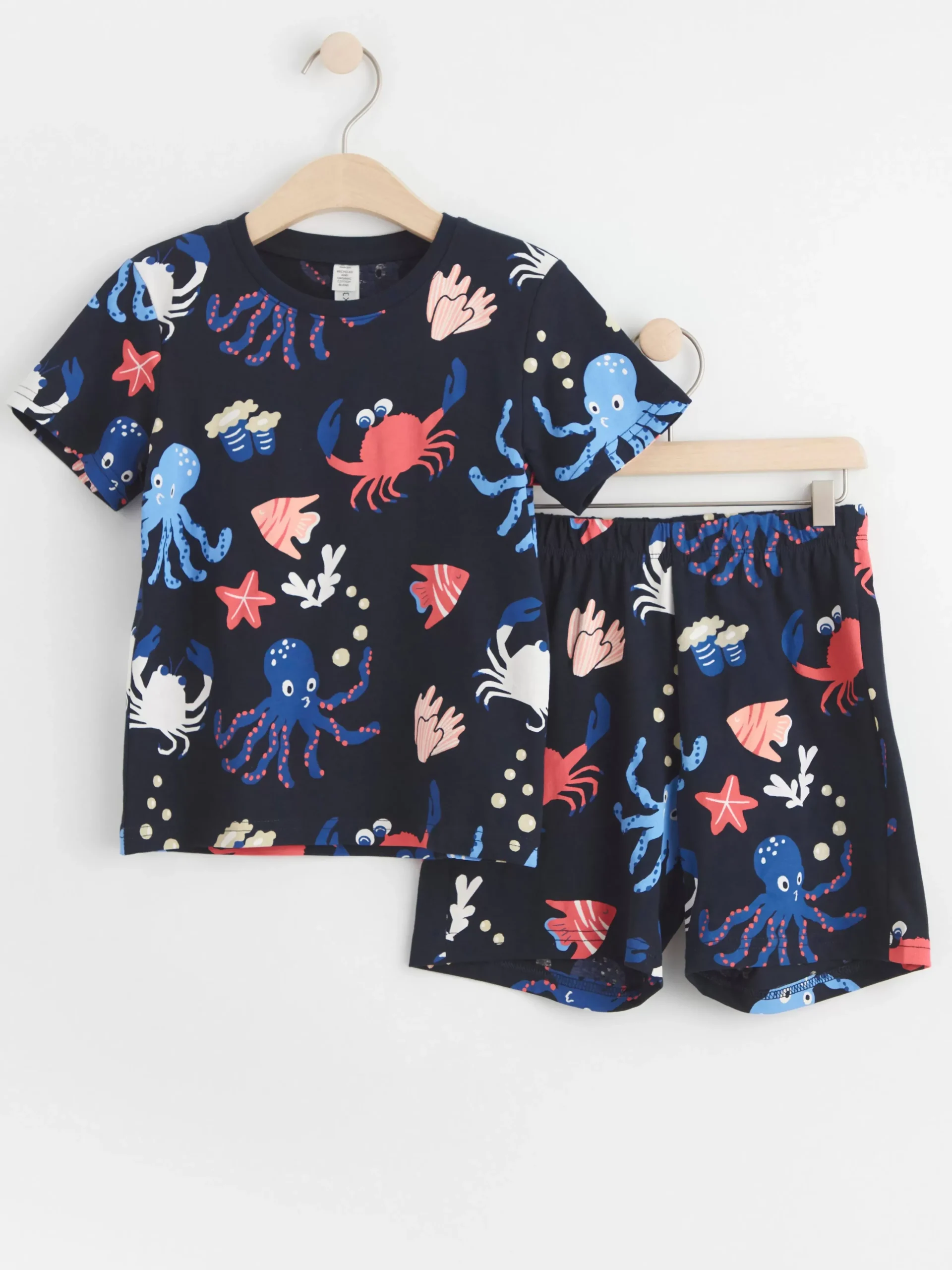 Nattplagg>Lindex Pyjamasset Med Havsdjur Dark Navy
