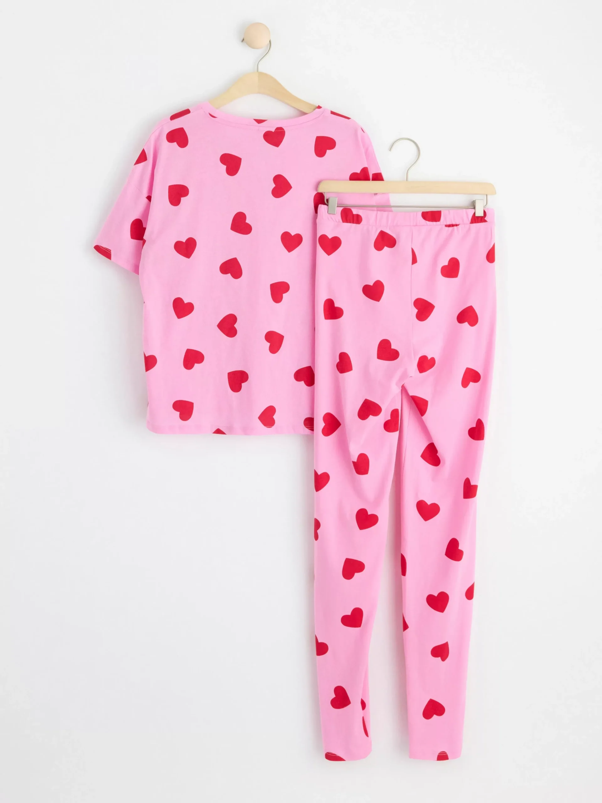 Nattplagg>Lindex Pyjamasset Med Hjartan Light Pink