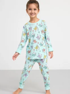 Nattplagg>Lindex Pyjamasset Med Kaniner Light Green