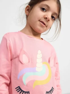 Nattplagg>Lindex Pyjamasset Med Langarmad Topp Och Byxa Pink