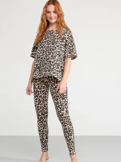 Nattplagg>Lindex Pyjamasset Med Leggings Black
