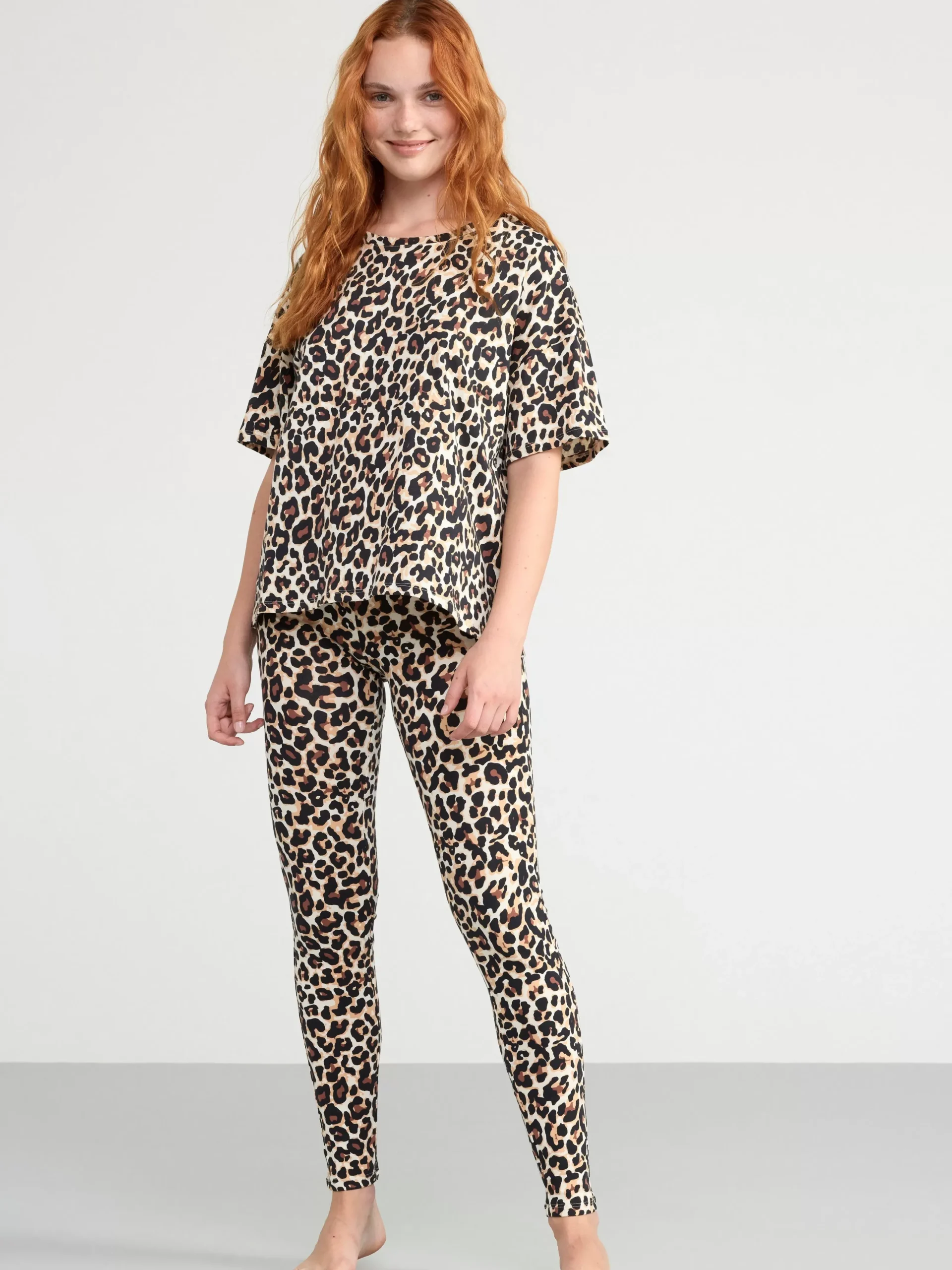 Nattplagg>Lindex Pyjamasset Med Leggings Black