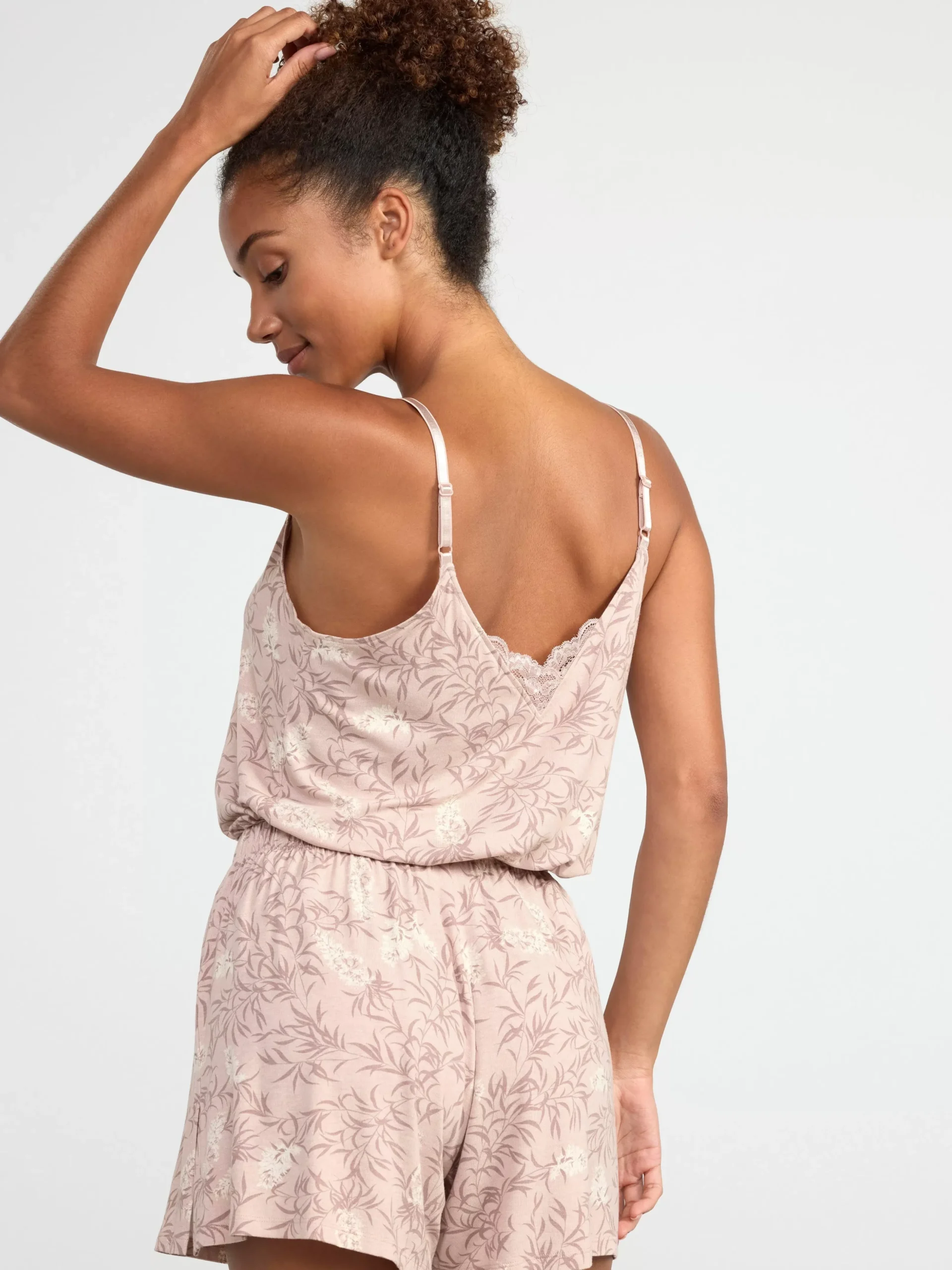Nattplagg>Lindex Pyjamasset Med Linne Och Shorts Dusty Beige