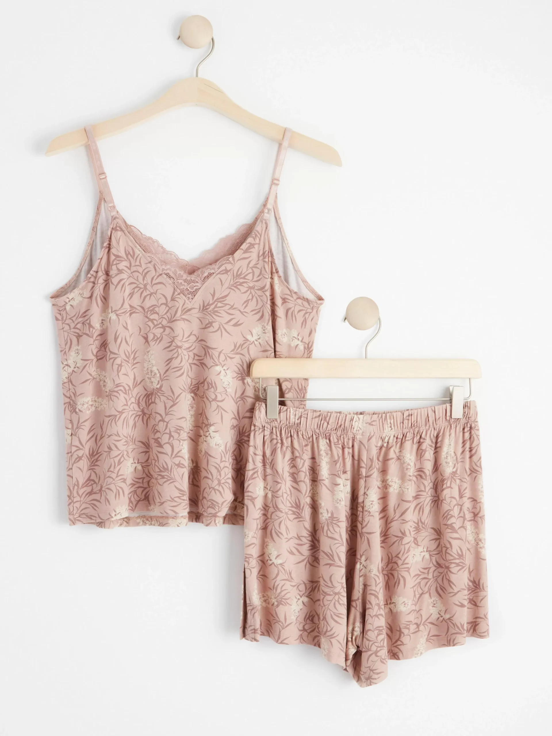 Nattplagg>Lindex Pyjamasset Med Linne Och Shorts Dusty Beige