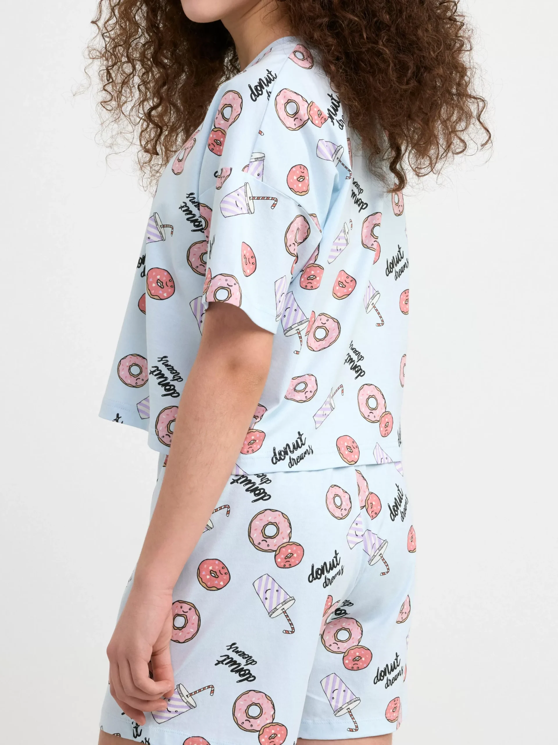 Nattplagg>Lindex Pyjamasset Med Topp Och Shorts Light Blue