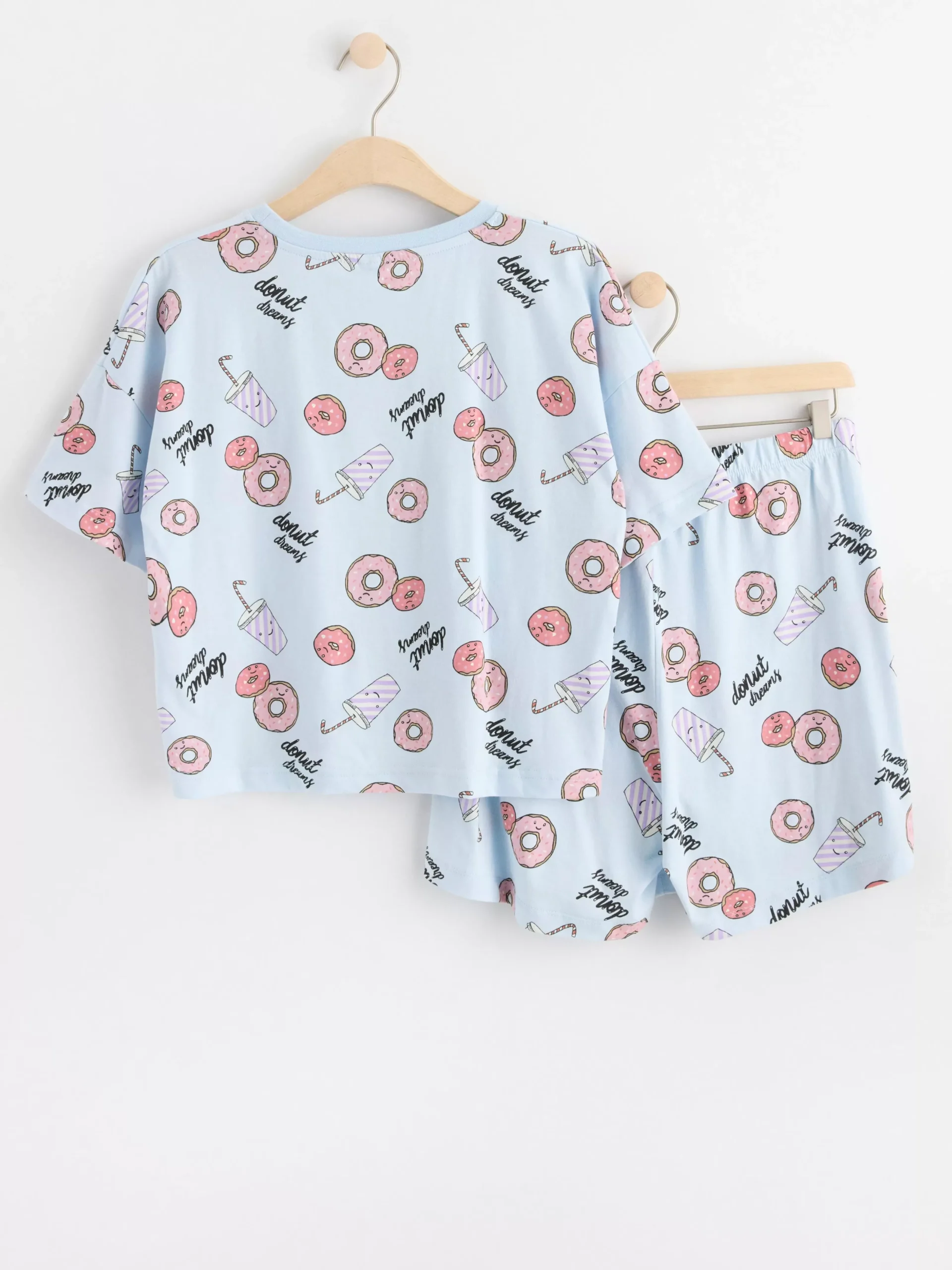 Nattplagg>Lindex Pyjamasset Med Topp Och Shorts Light Blue