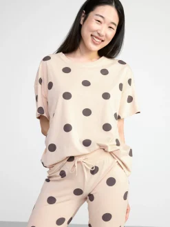 Nattplagg>Lindex Pyjamasset Med T-Shirt Och Byxa Light Beige