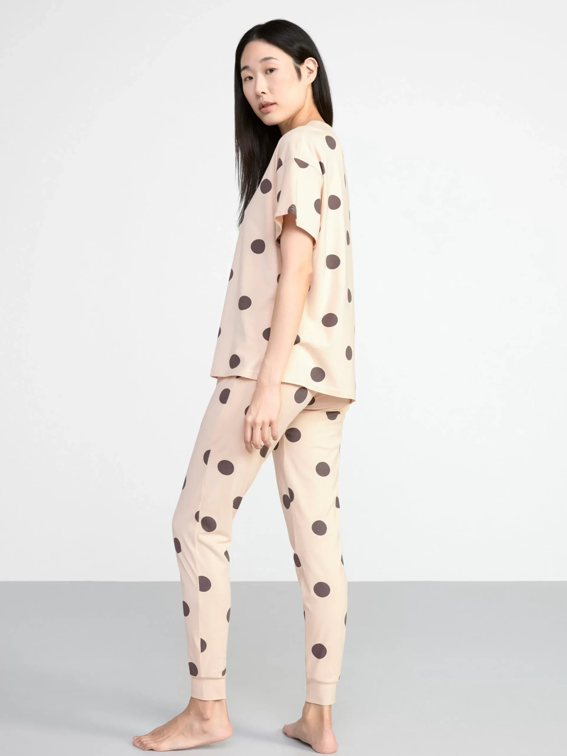 Nattplagg>Lindex Pyjamasset Med T-Shirt Och Byxa Light Beige