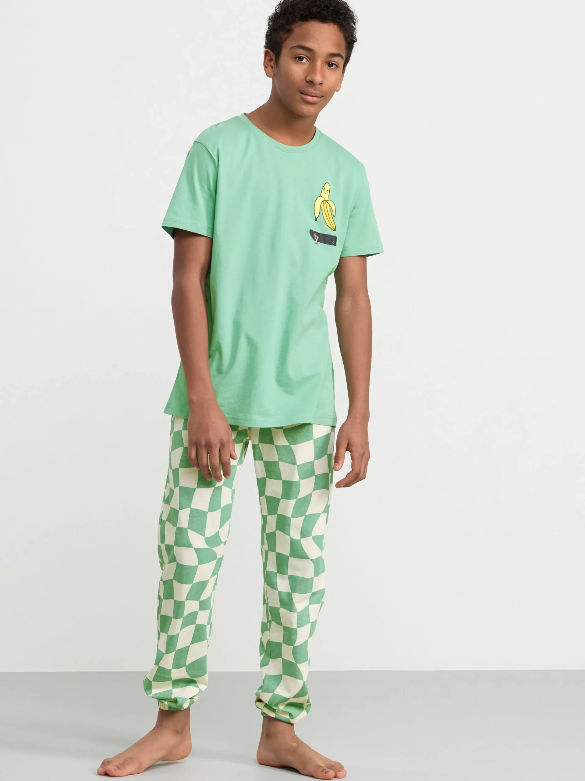 Nattplagg>Lindex Pyjamasset Med T-Shirt Och Byxa Dusty Green