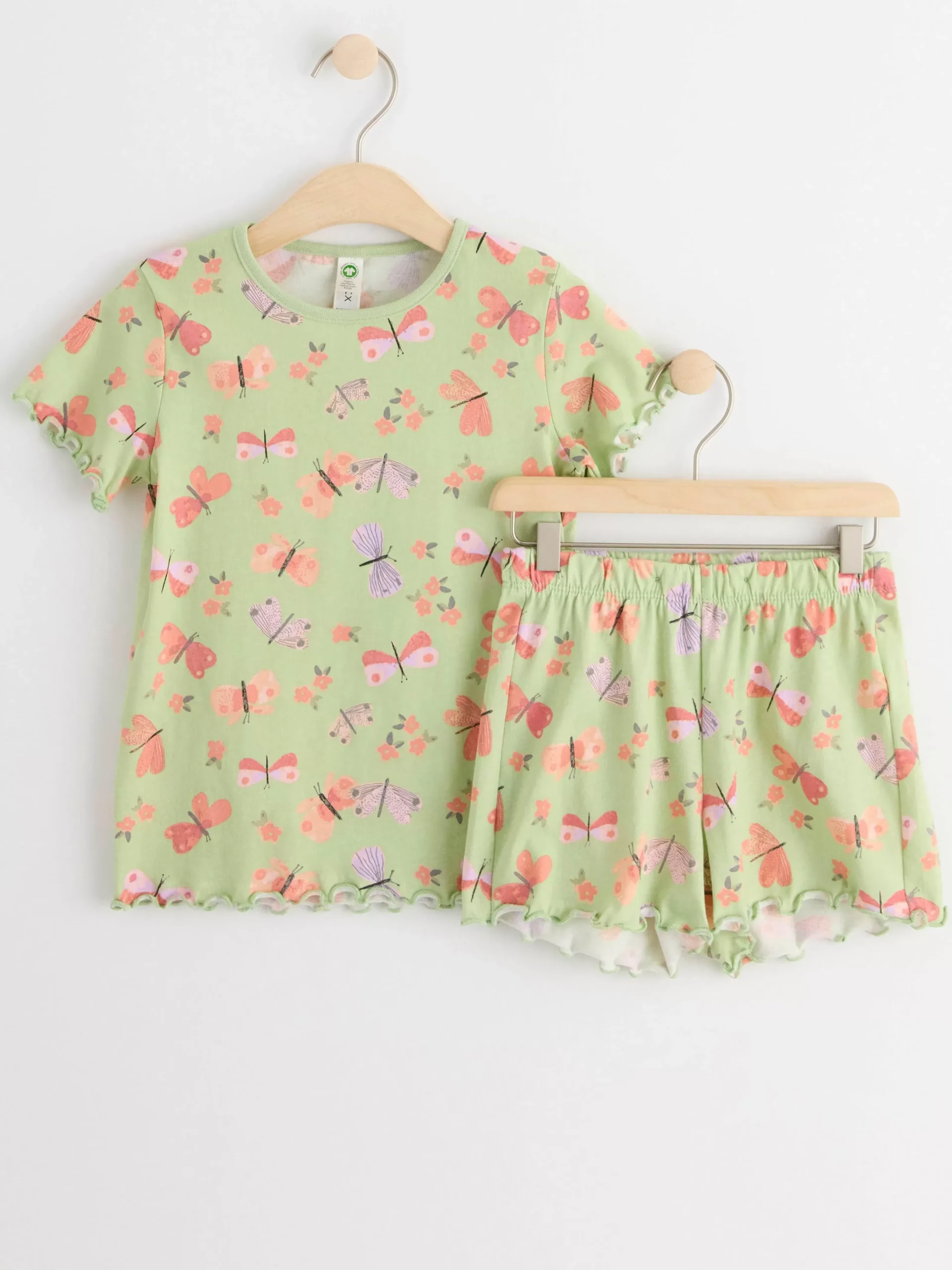 Nattplagg>Lindex Pyjamasset Med T-Shirt Och Shorts Light Dusty Green
