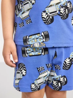 Nattplagg>Lindex Pyjamasset Med T-Shirt Och Shorts Dk Blue