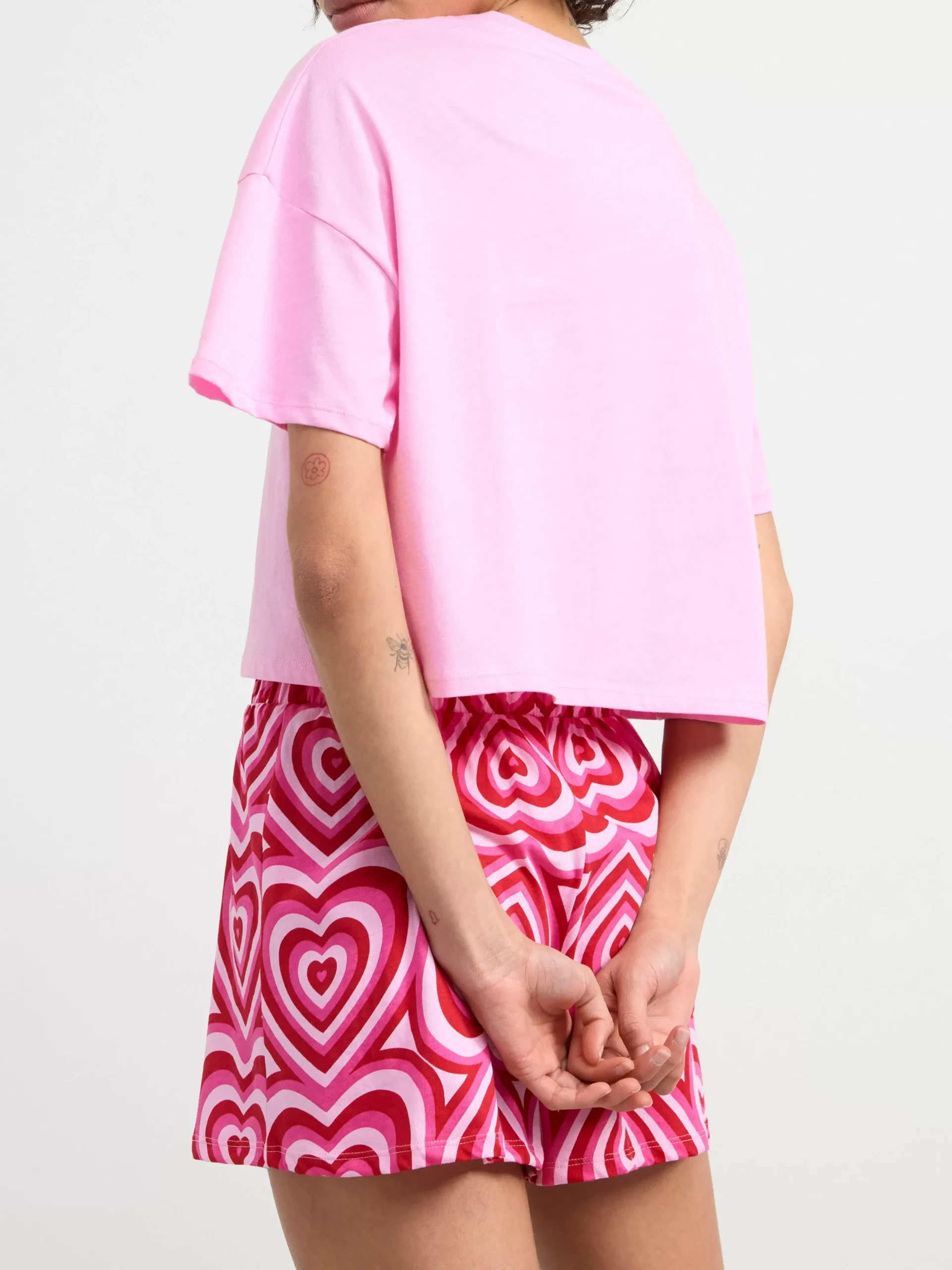 Nattplagg>Lindex Pyjamasset Med T-Shirt Och Shorts Light Pink