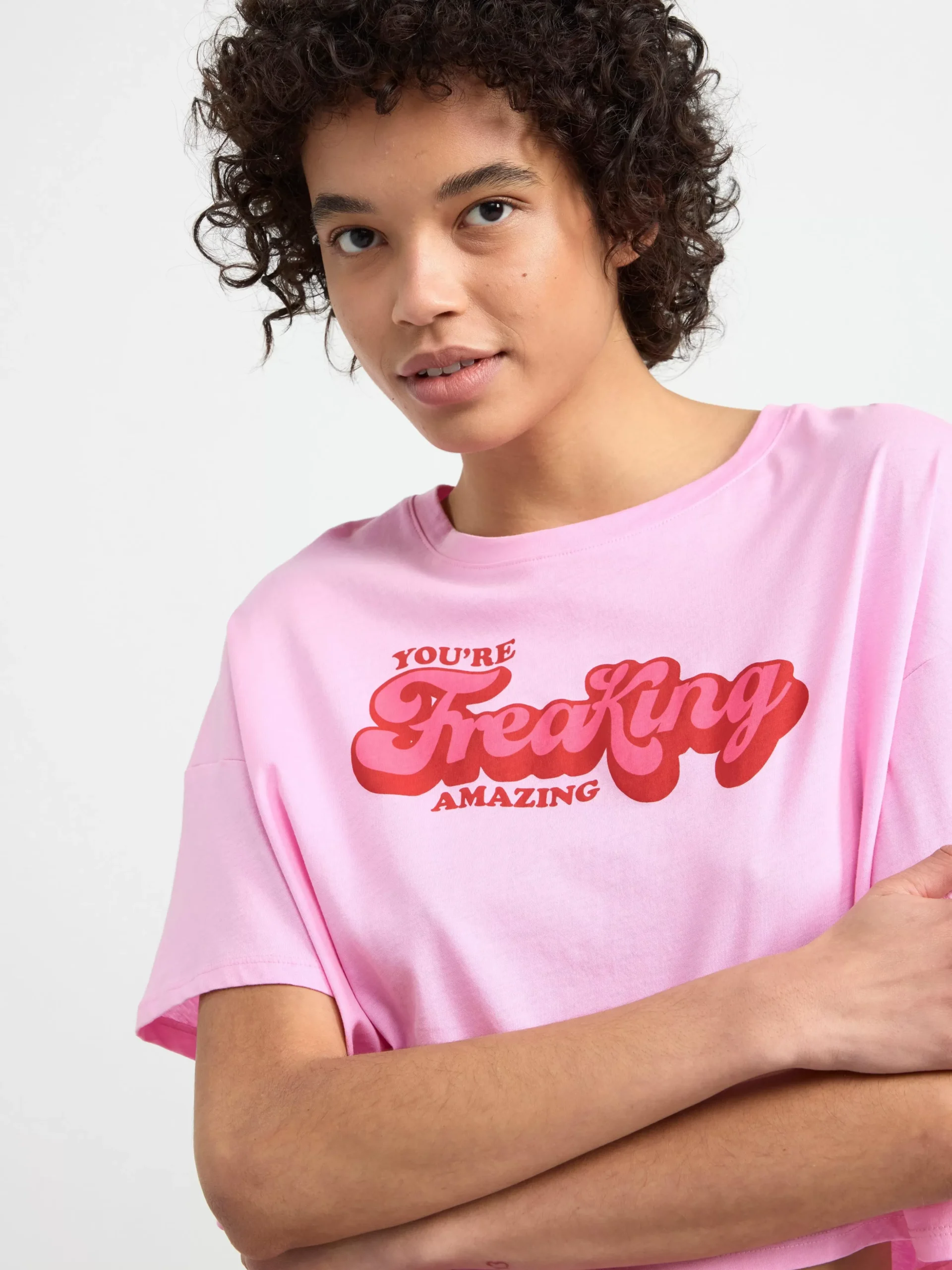 Nattplagg>Lindex Pyjamasset Med T-Shirt Och Shorts Light Pink