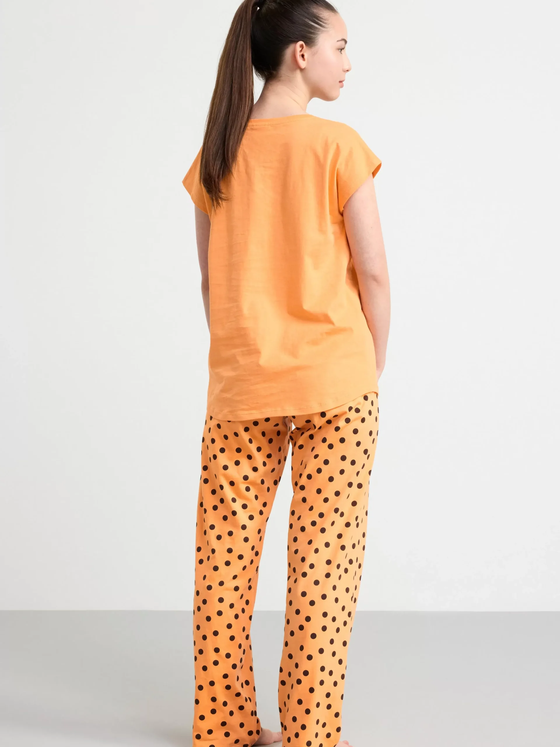 Nattplagg>Lindex Pyjamasset Med T-Shirt Och Byxa Light Dusty Orange