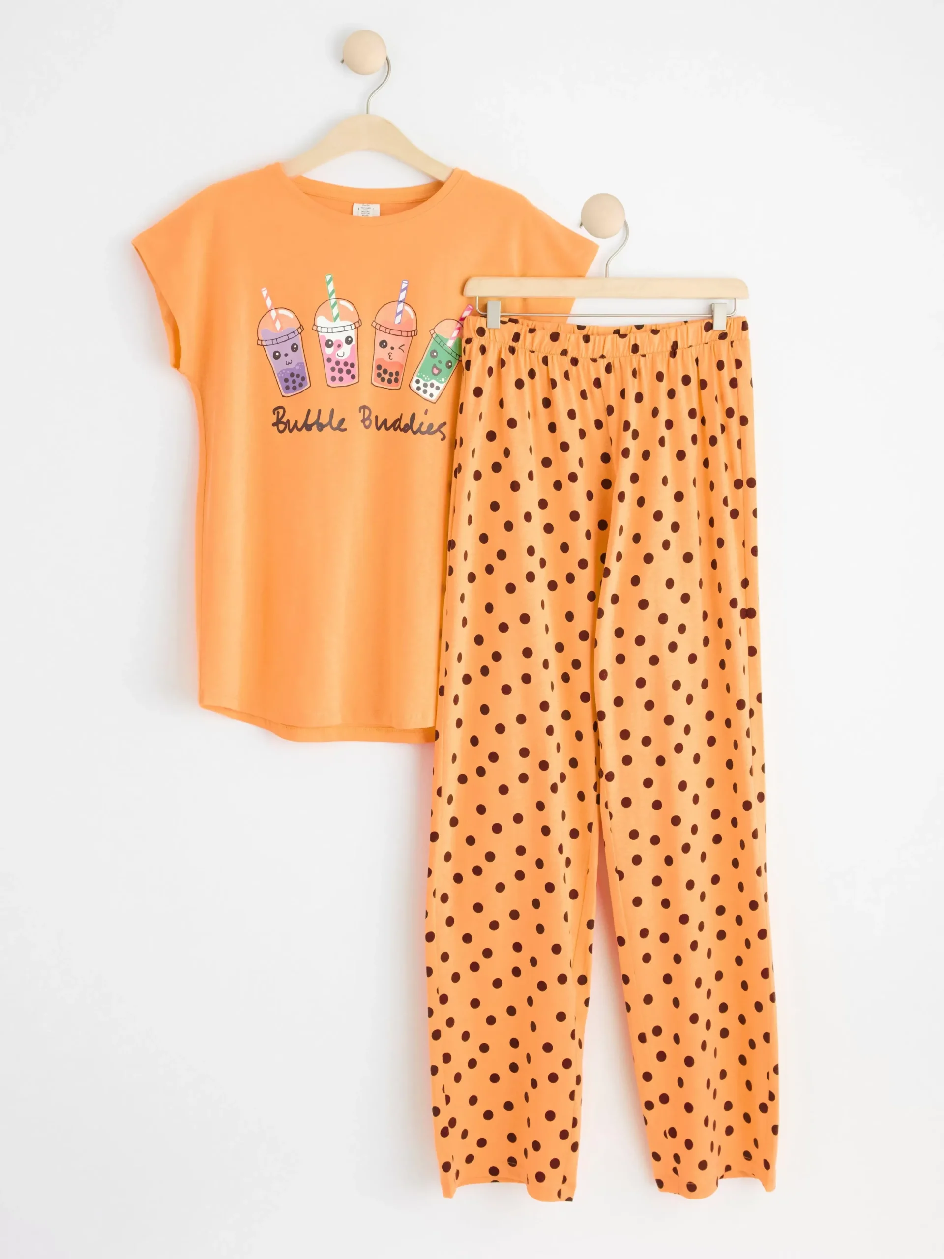Nattplagg>Lindex Pyjamasset Med T-Shirt Och Byxa Light Dusty Orange