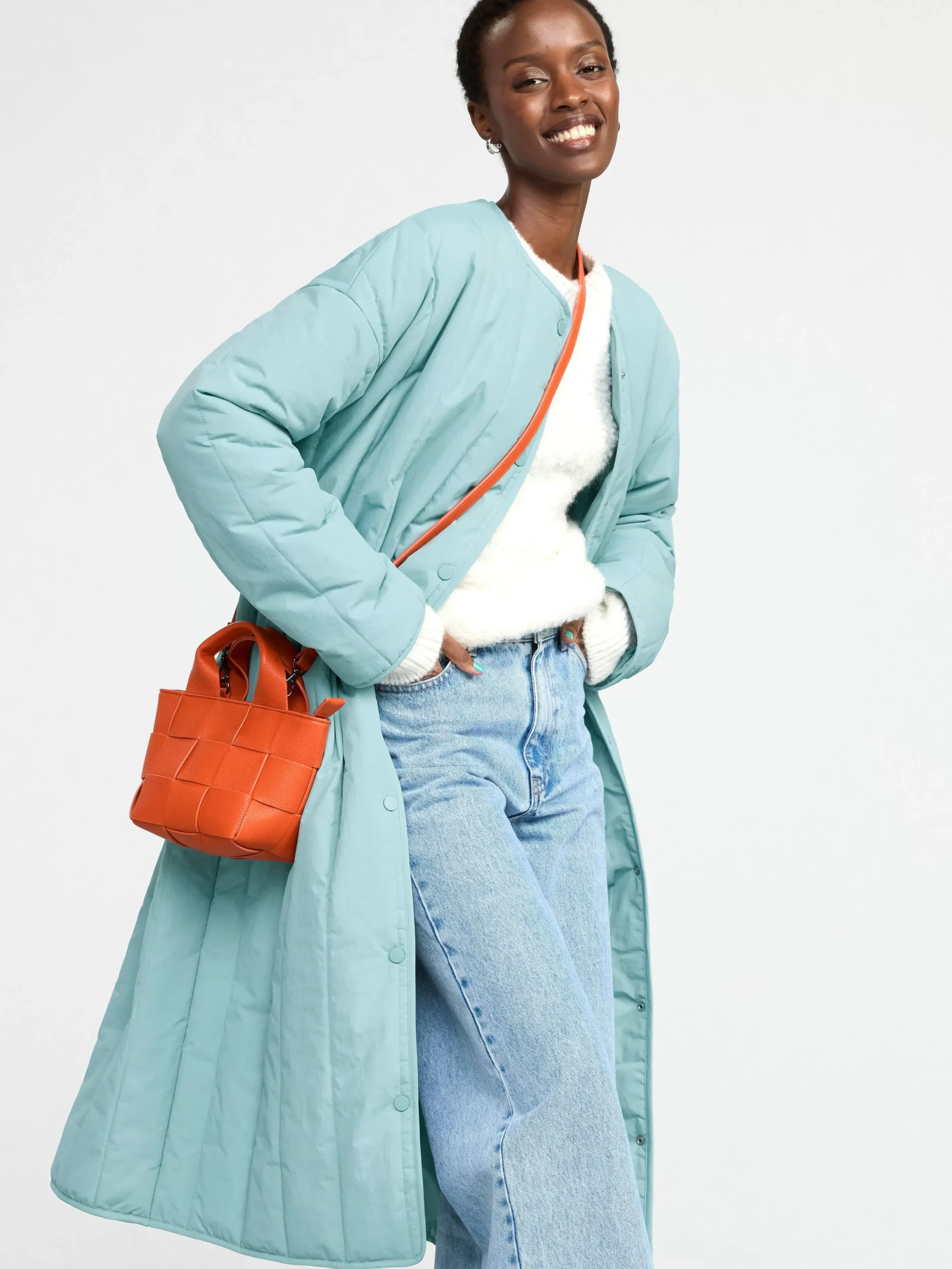 Ytterkläder>Lindex Quiltad Vattenavvisande Kappa Light Dusty Turquoise