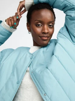 Ytterkläder>Lindex Quiltad Vattenavvisande Kappa Light Dusty Turquoise