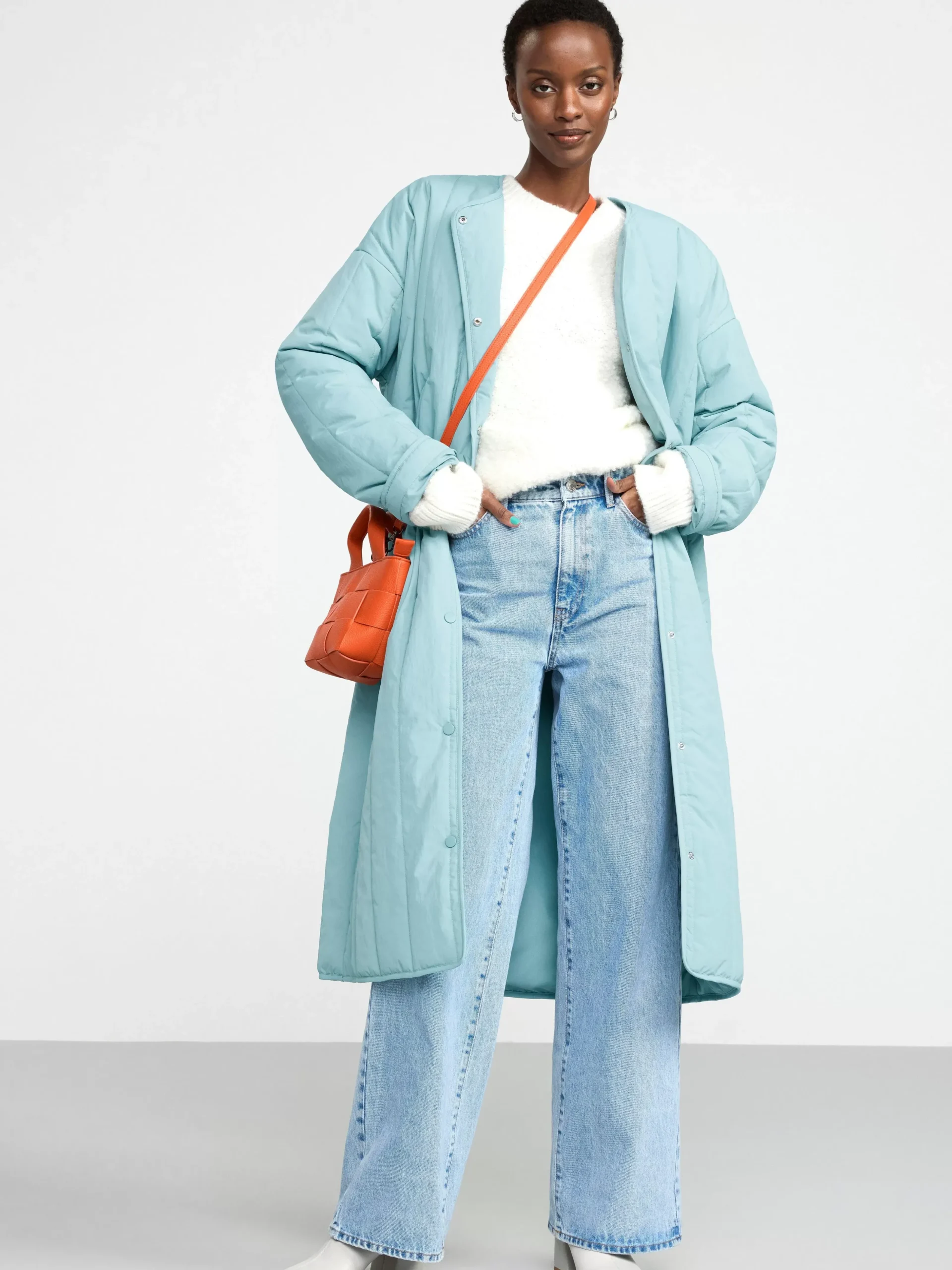 Ytterkläder>Lindex Quiltad Vattenavvisande Kappa Light Dusty Turquoise