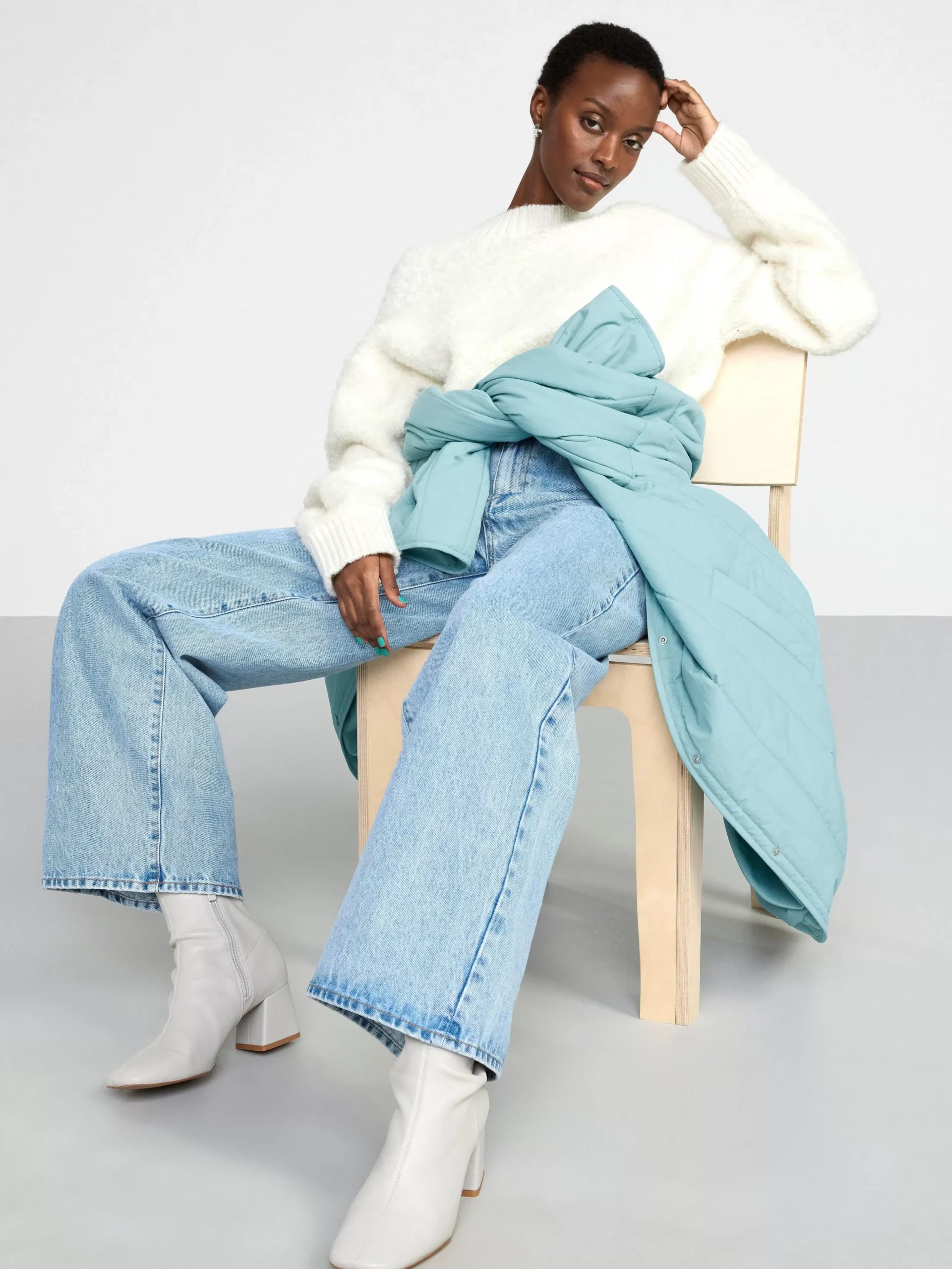 Ytterkläder>Lindex Quiltad Vattenavvisande Kappa Light Dusty Turquoise