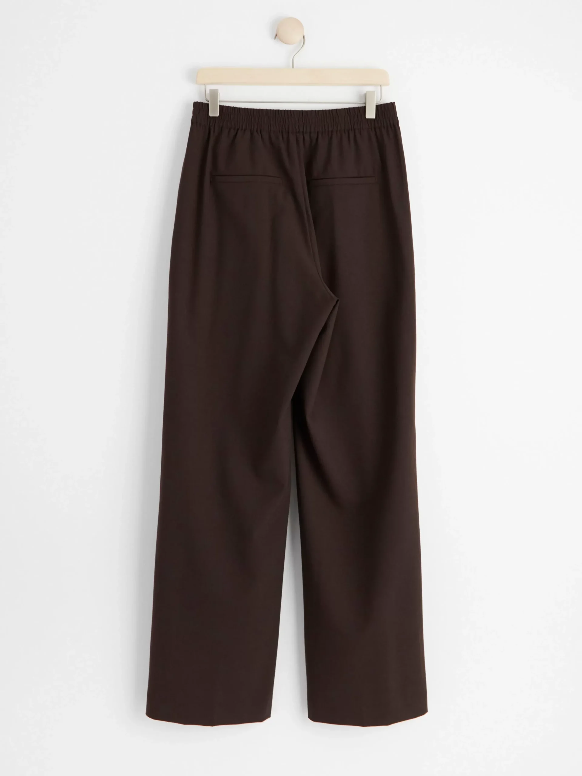Byxor>Lindex Rak Byxa I Ullblandning Dark Brown