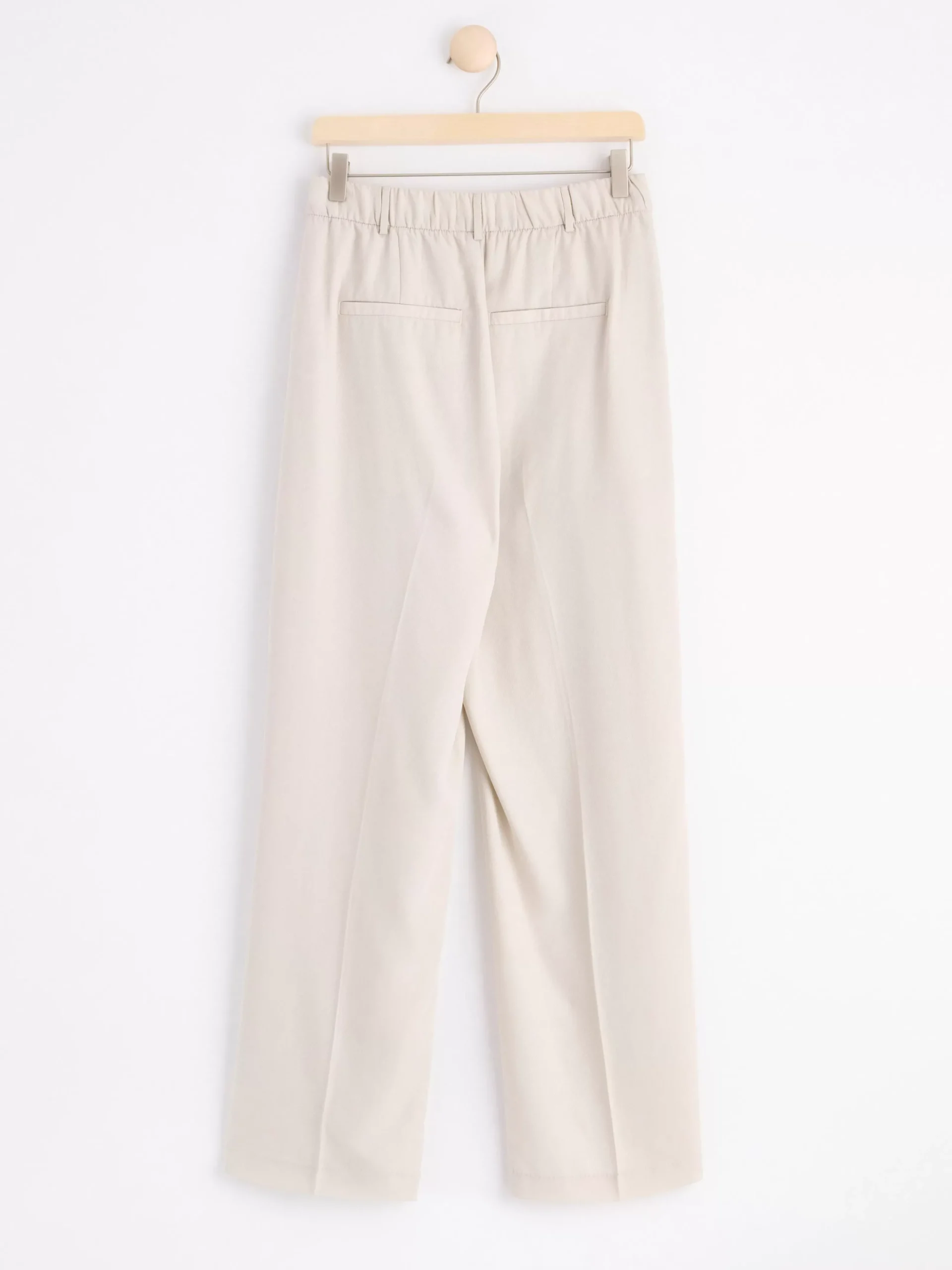 Byxor>Lindex Rak Byxa Med Hog Midja Light Beige