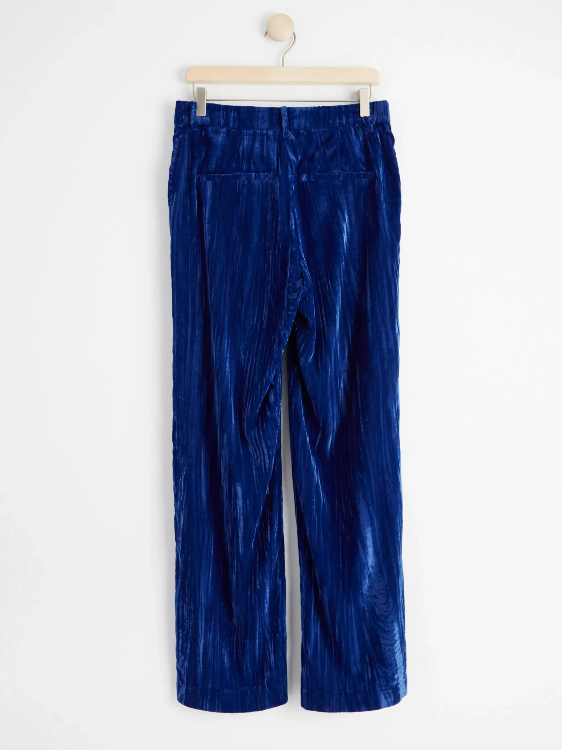 Byxor>Lindex Rak Sammetsbyxa Med Normalhog Midja Dark Blue