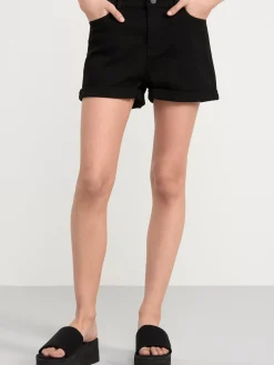 Byxor & Leggings>Lindex Raka Twillshorts Med Hog Midja Black
