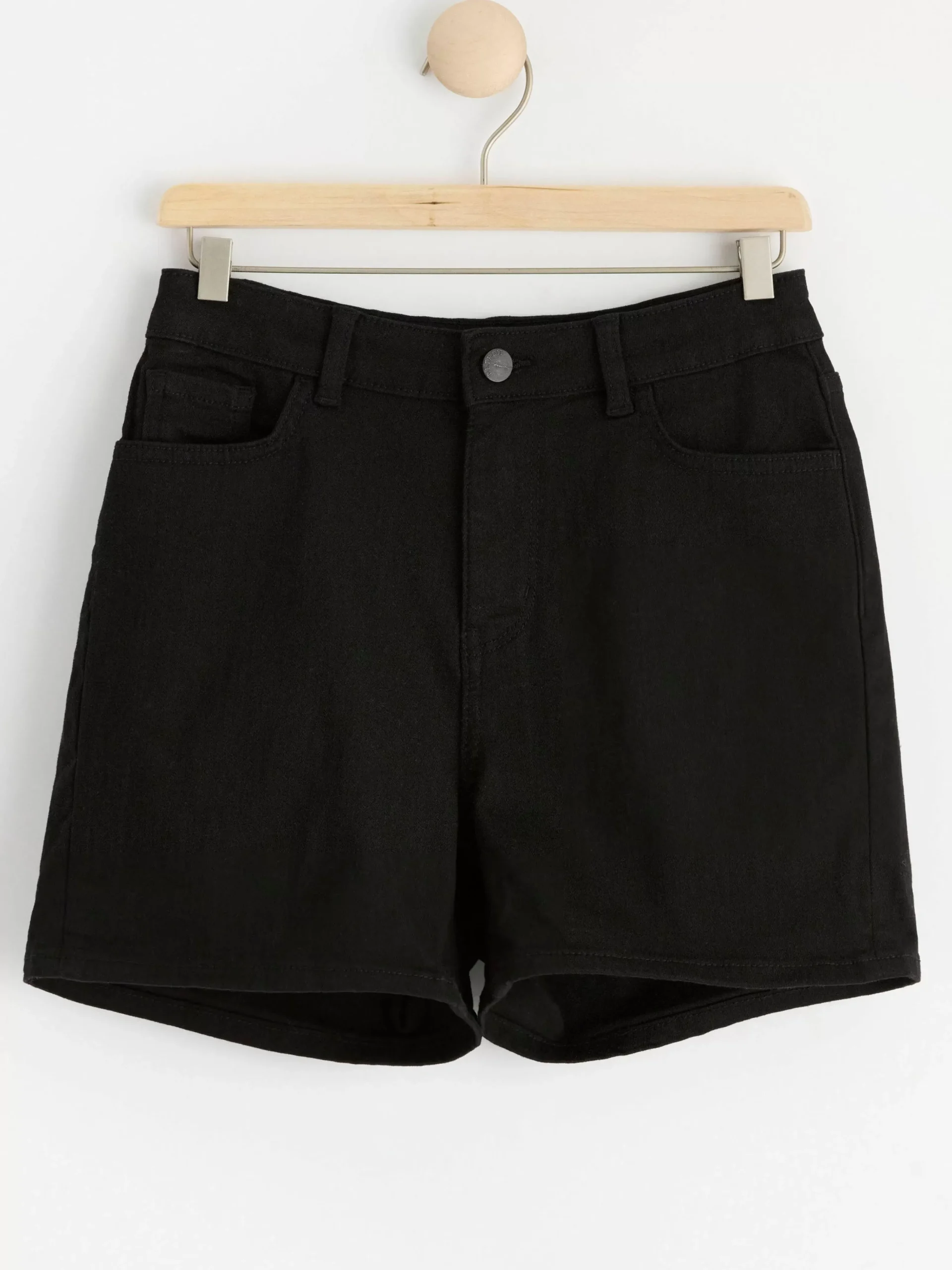 Byxor & Leggings>Lindex Raka Twillshorts Med Hog Midja Black