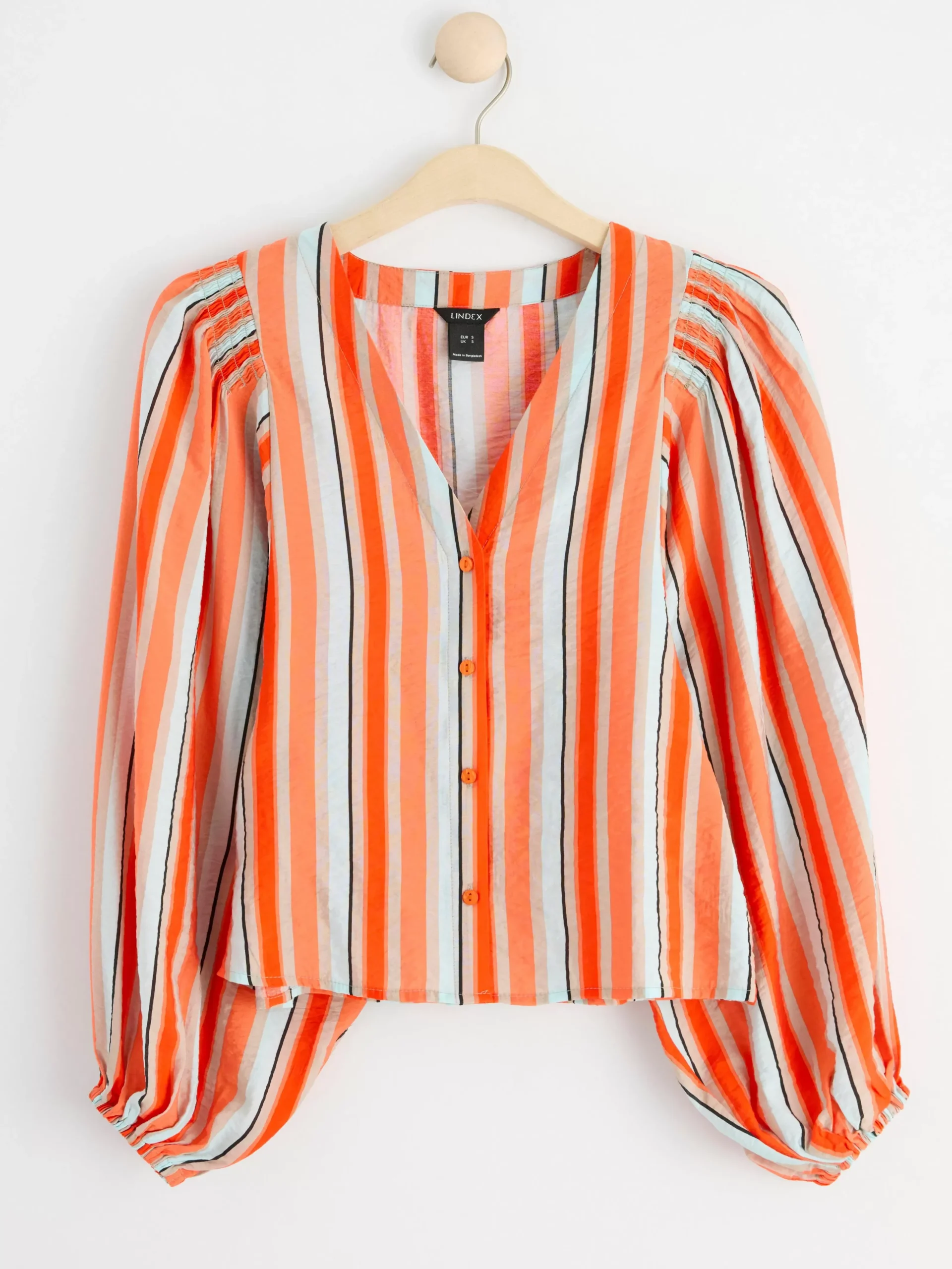 Blusar & Skjortor>Lindex Randig Blus Med Puffarm Orange