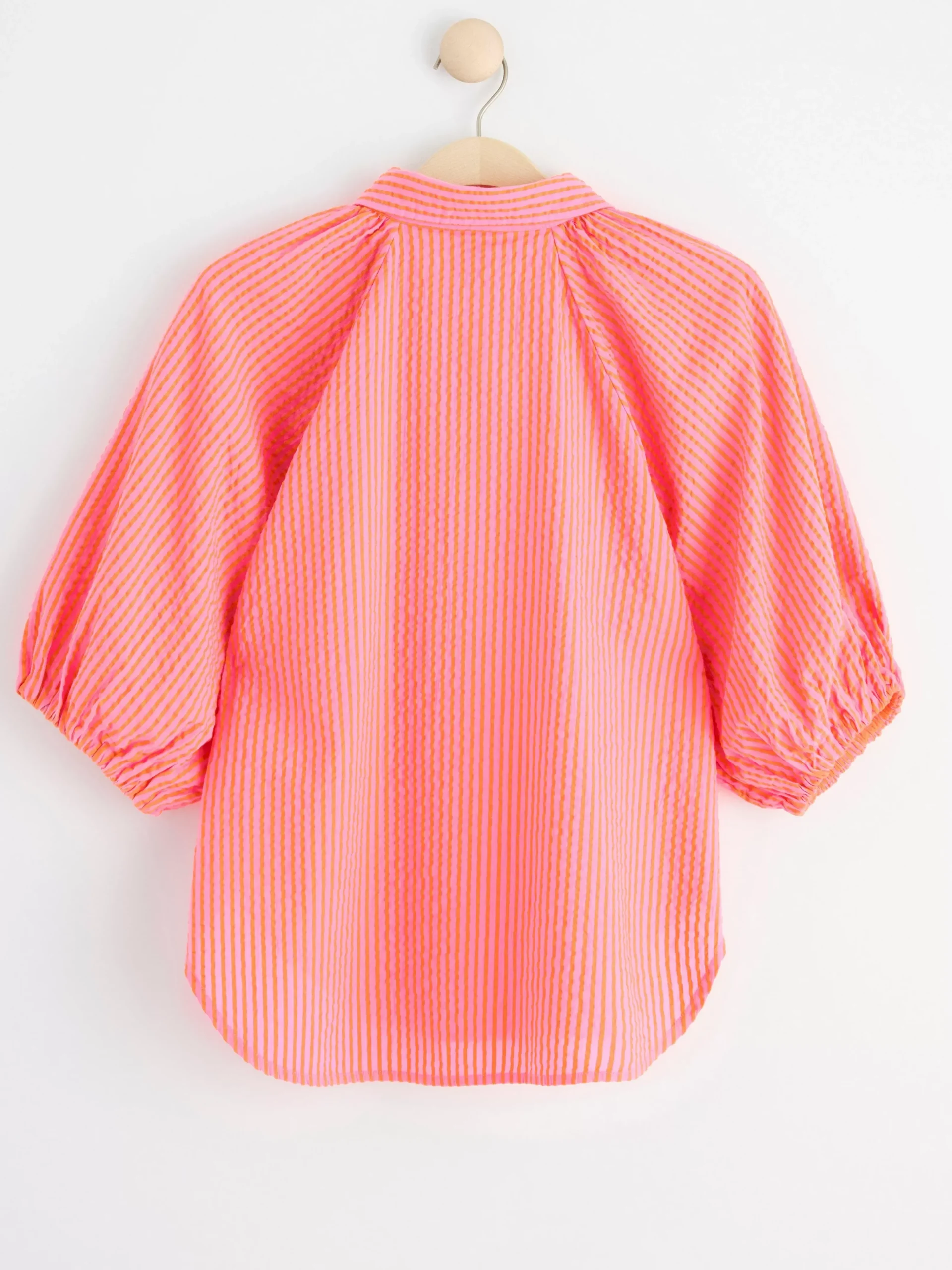 Blusar & Skjortor>Lindex Randig Blus Med Puffarm Pink