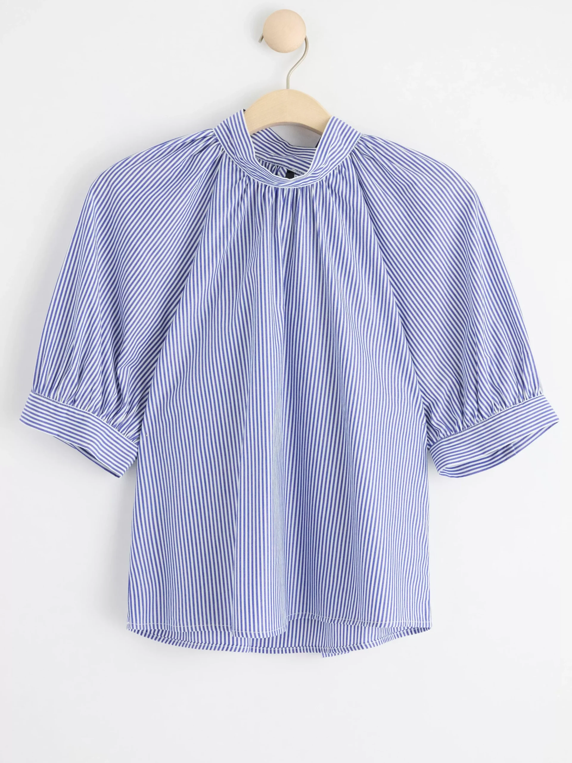 Blusar & Skjortor>Lindex Randig Blus Med Puffarm Blue