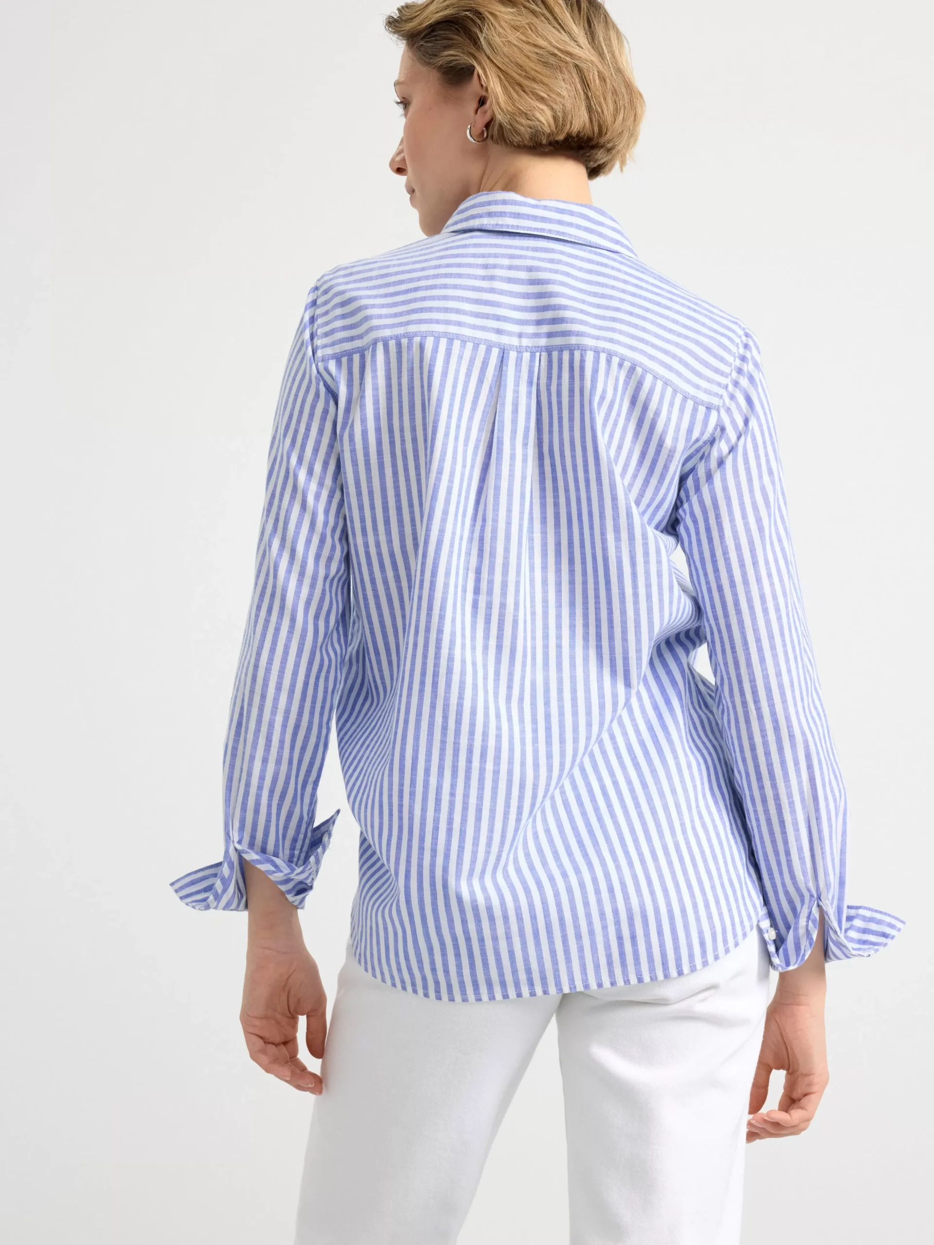Blusar & Skjortor>Lindex Randig Bomullsskjorta Dk Blue