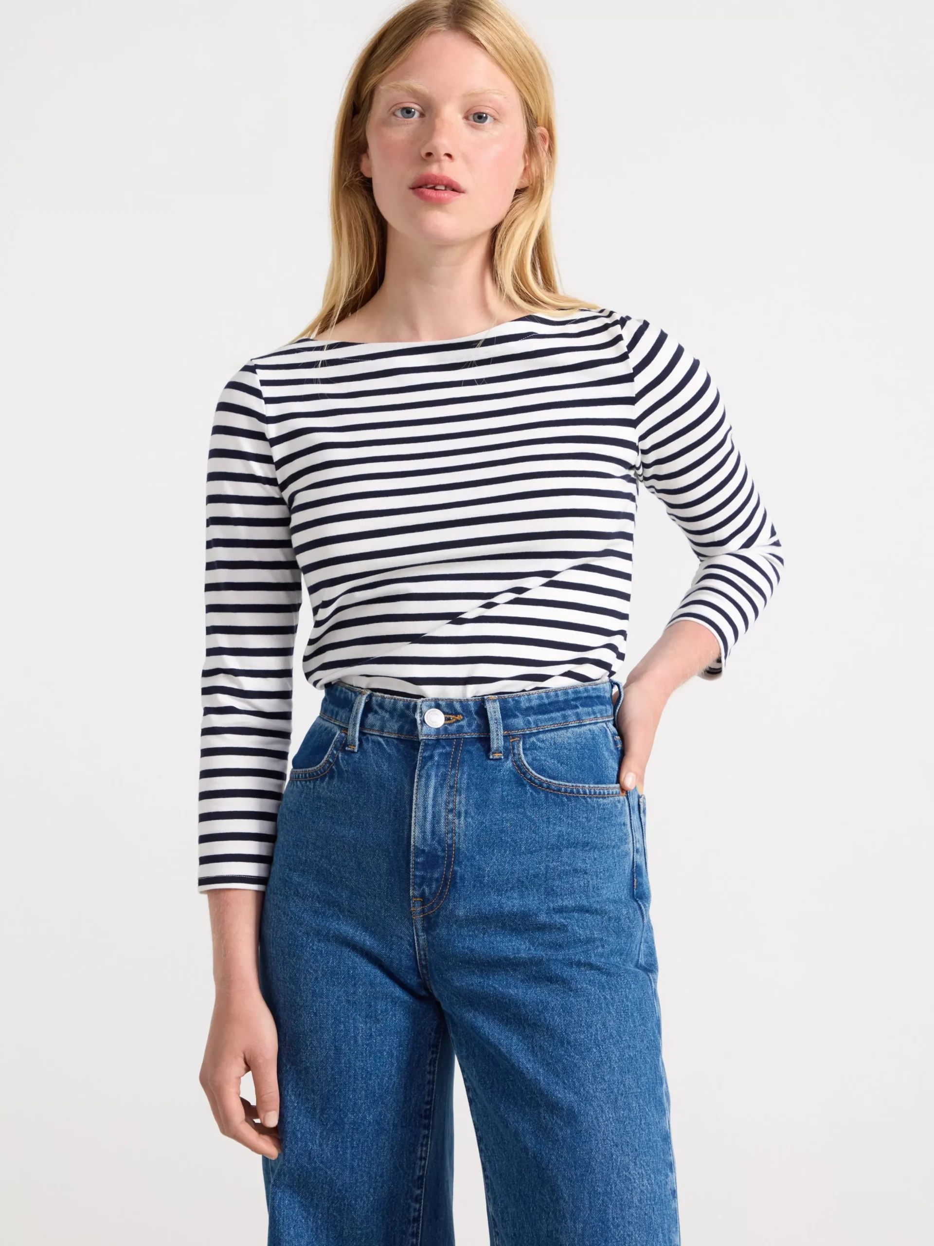 Toppar & T-Shirts>Lindex Randig Bomullstopp Dark Blue