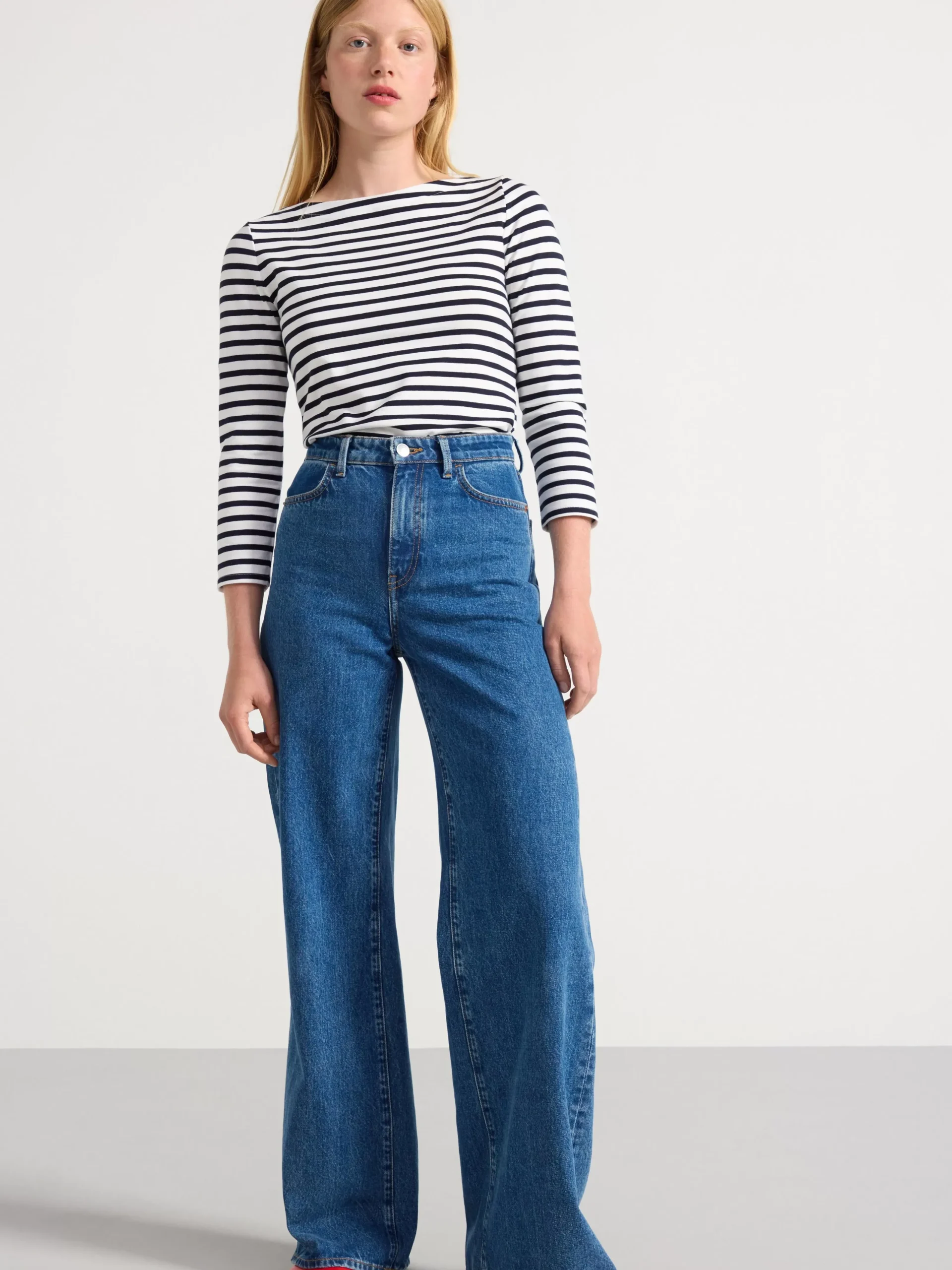 Toppar & T-Shirts>Lindex Randig Bomullstopp Dark Blue