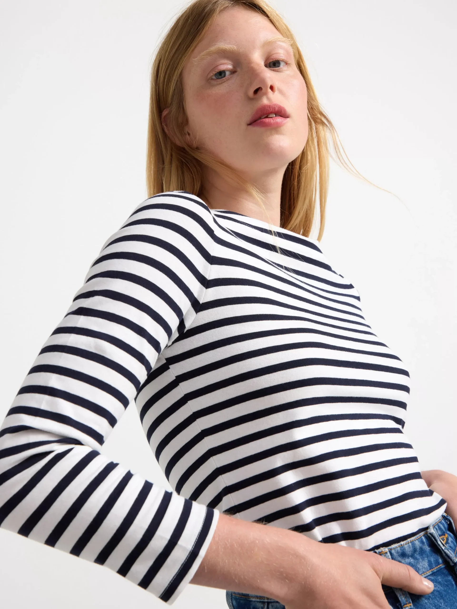 Toppar & T-Shirts>Lindex Randig Bomullstopp Dark Blue