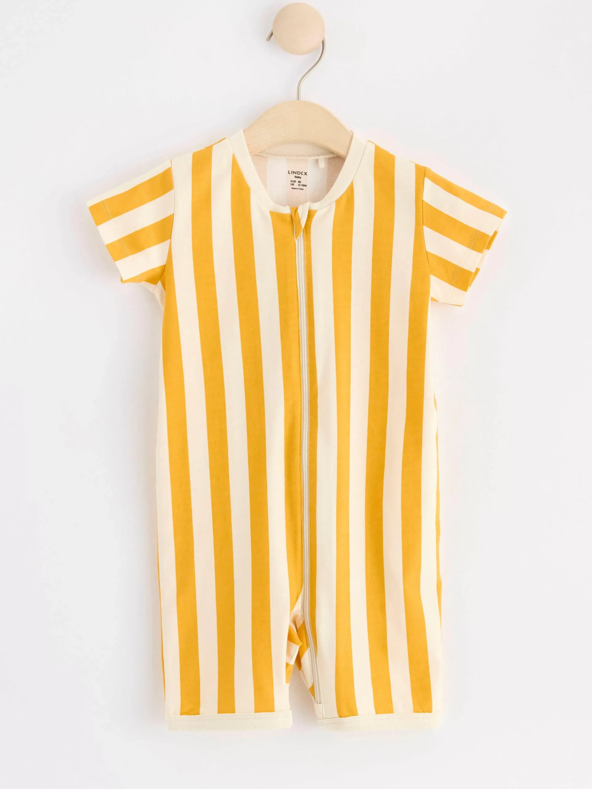 Pyjamas>Lindex Randig Pyjamasromper Dark Dusty Yellow