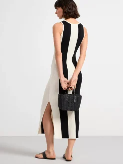 Klänningar>Lindex Randig Ribbstickad Klanning Black