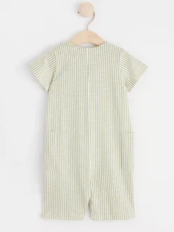 Jumpsuits & Onesies>Lindex Randig Romper I Trika Dusty Green