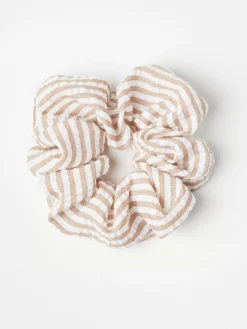 Accessoarer>Lindex Randig Scrunchie I Backebolja Beige