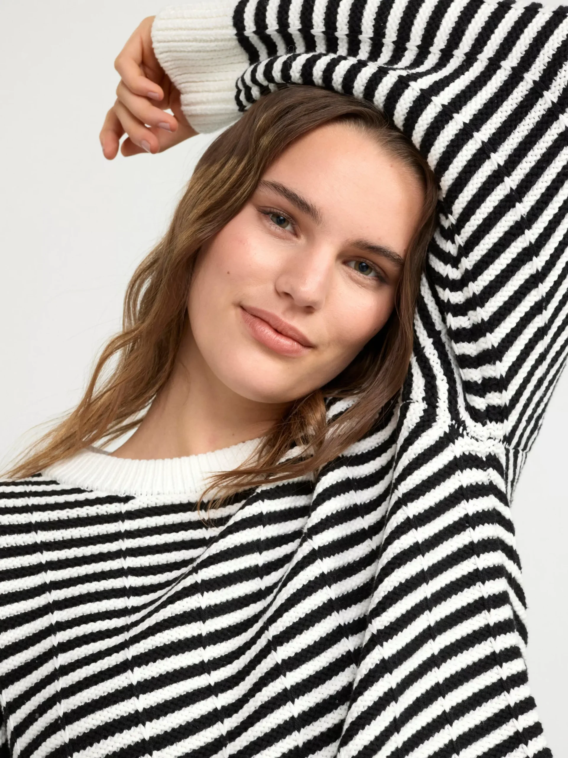 Tröjor & Cardigans>Lindex Randig Stickad Troja Black