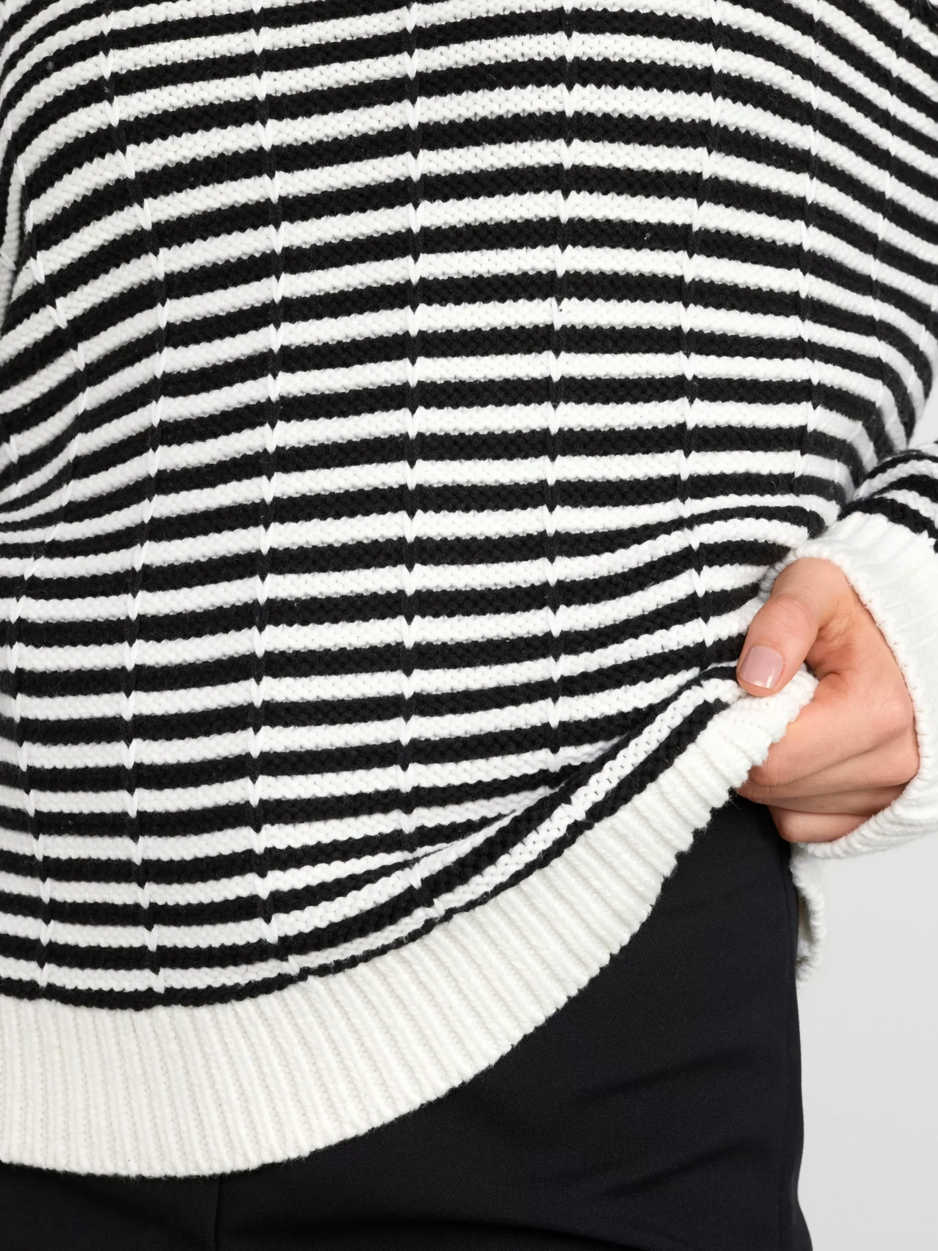 Tröjor & Cardigans>Lindex Randig Stickad Troja Black