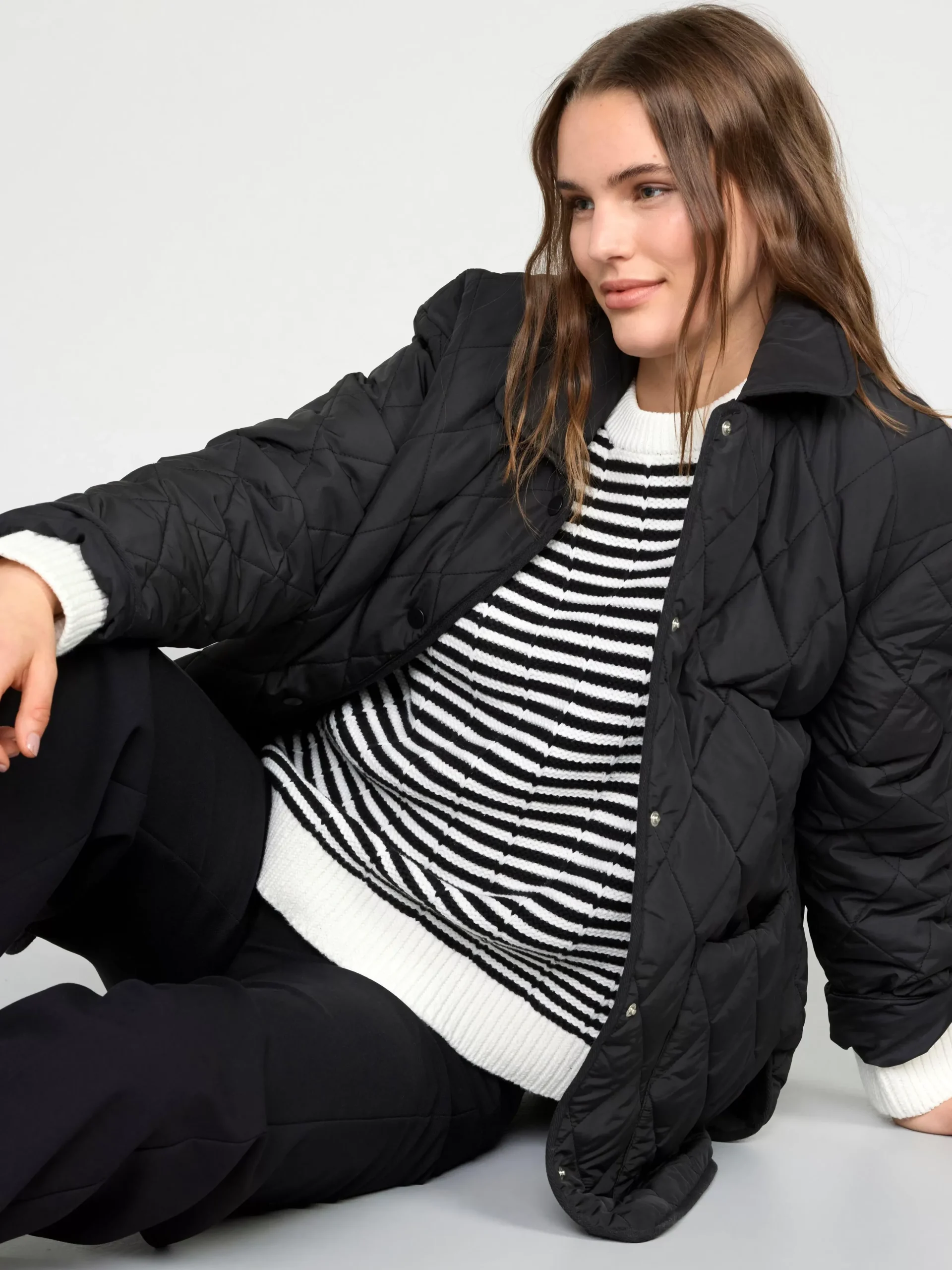 Tröjor & Cardigans>Lindex Randig Stickad Troja Black