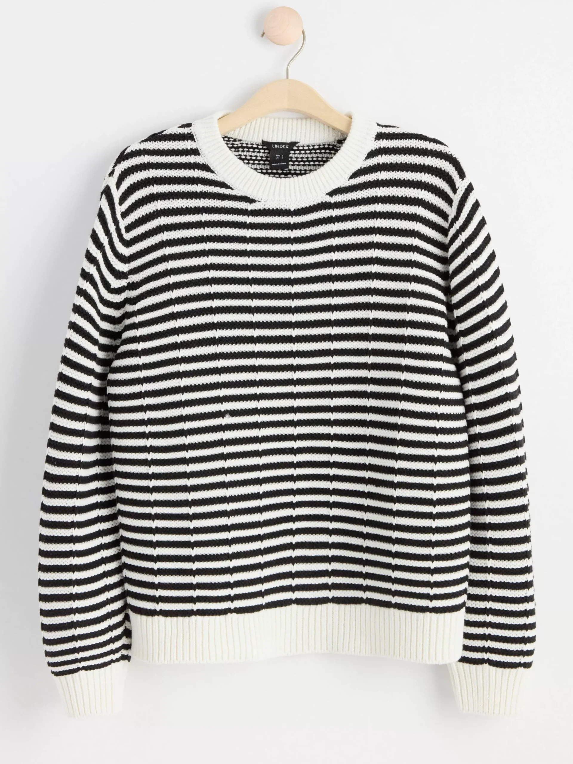 Tröjor & Cardigans>Lindex Randig Stickad Troja Black