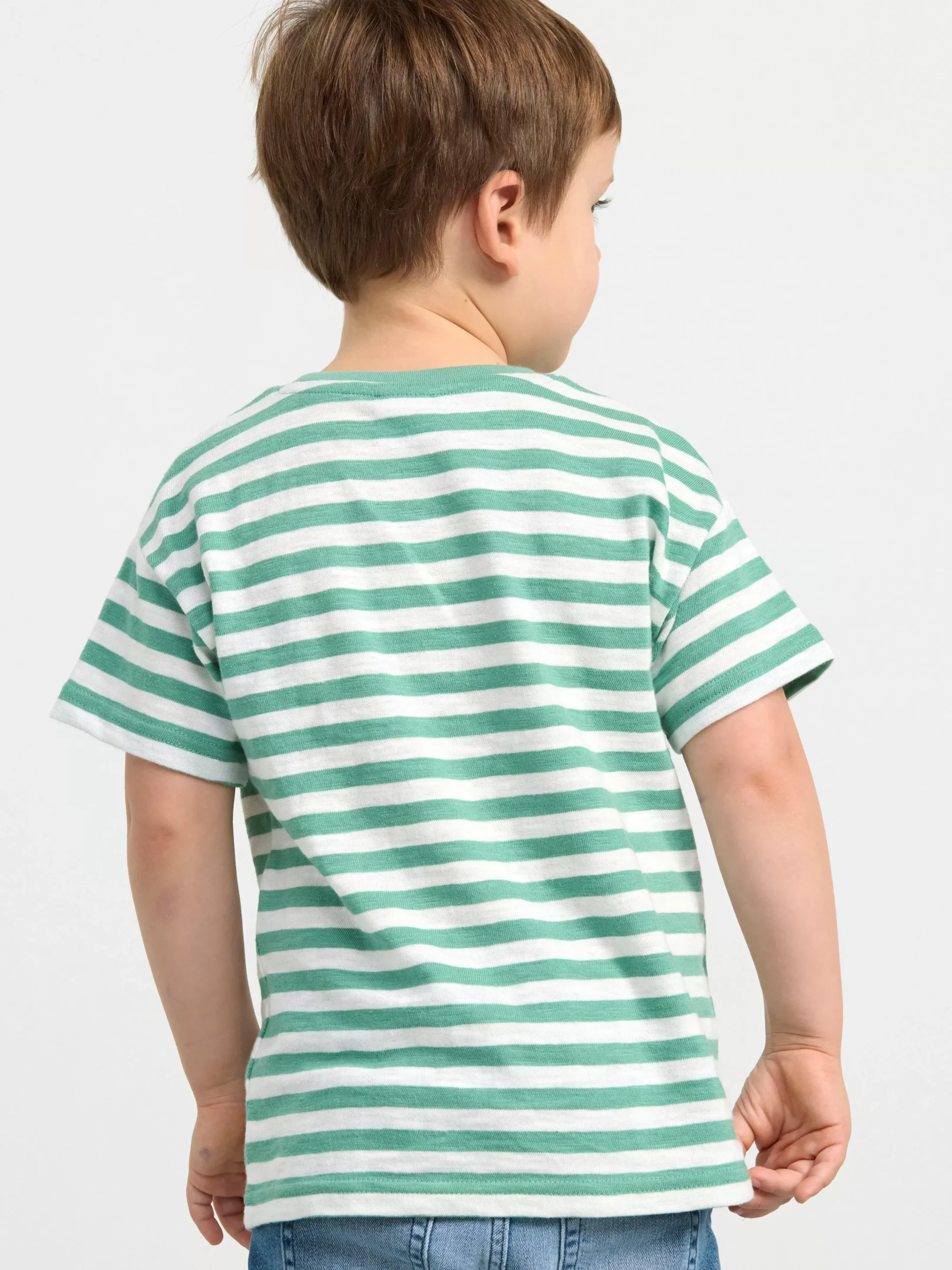Toppar & T-Shirts>Lindex Randig Topp Med Kort Arm Dusty Green