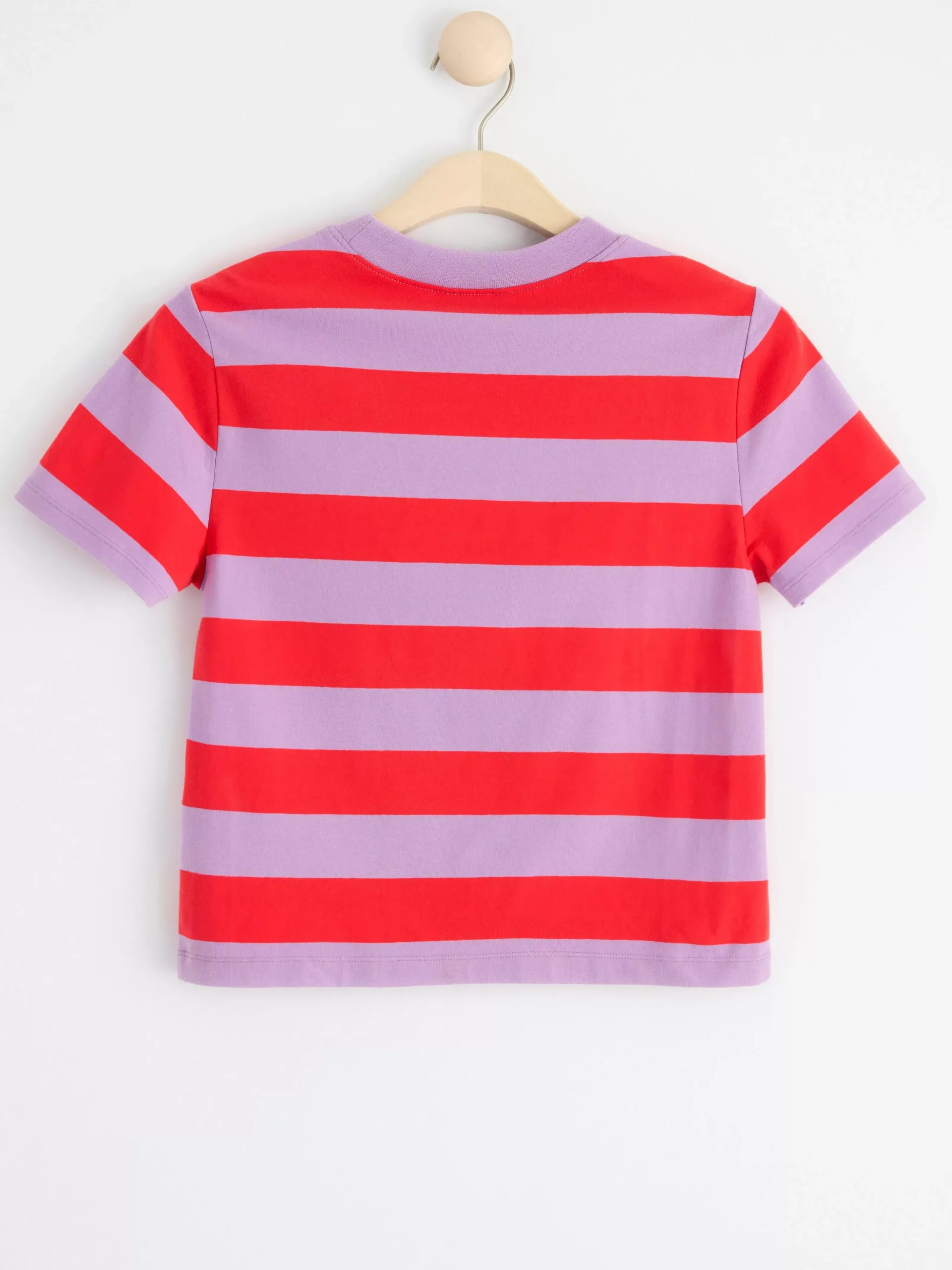 Toppar & T-Shirts>Lindex Randig Topp Med Kort Arm Strong Red