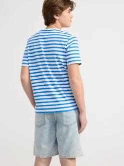 Toppar & T-Shirts>Lindex Randig T-Shirt Blue