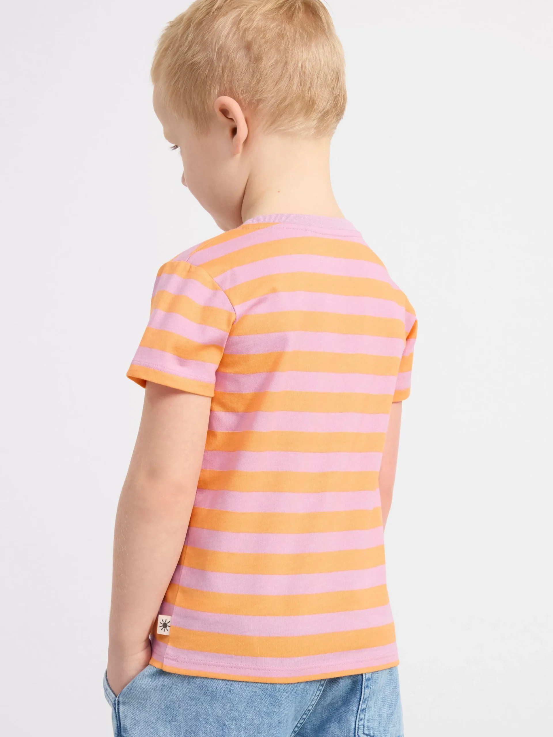 Toppar & T-Shirts>Lindex Randig T-Shirt Light Dusty Orange