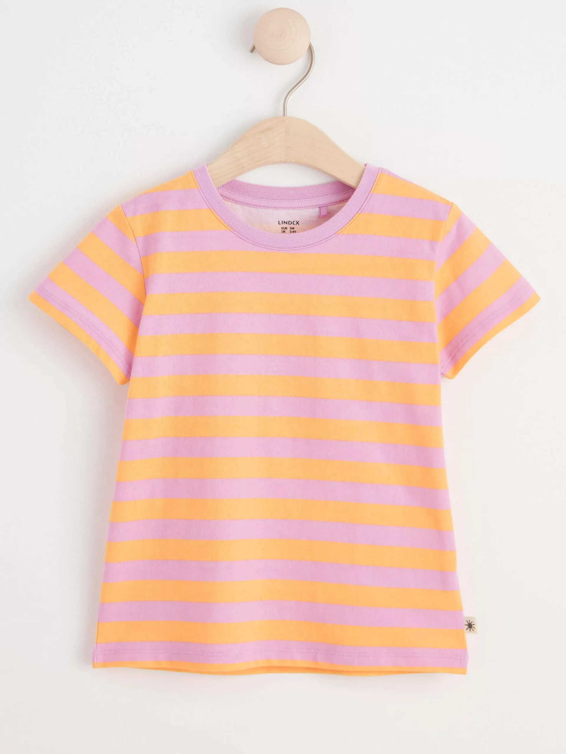 Toppar & T-Shirts>Lindex Randig T-Shirt Light Dusty Orange